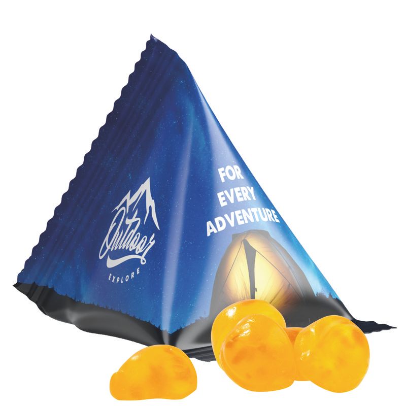 Fruchtgummi Tetraeder, Folie weiß, Trolli Vitamin Fruchtgummi-166