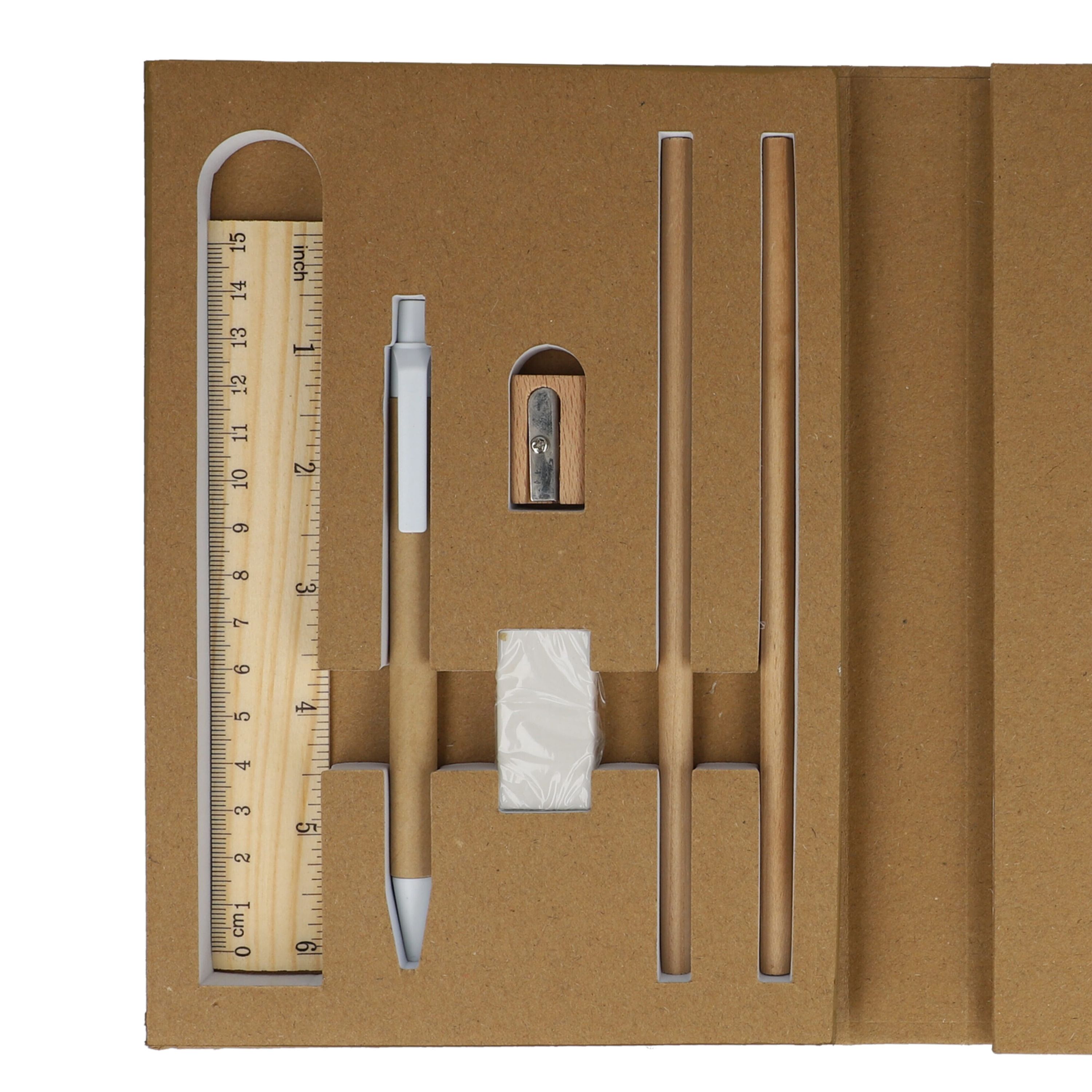 Briefpapier-Set aus Recycling-Papier - natur-849