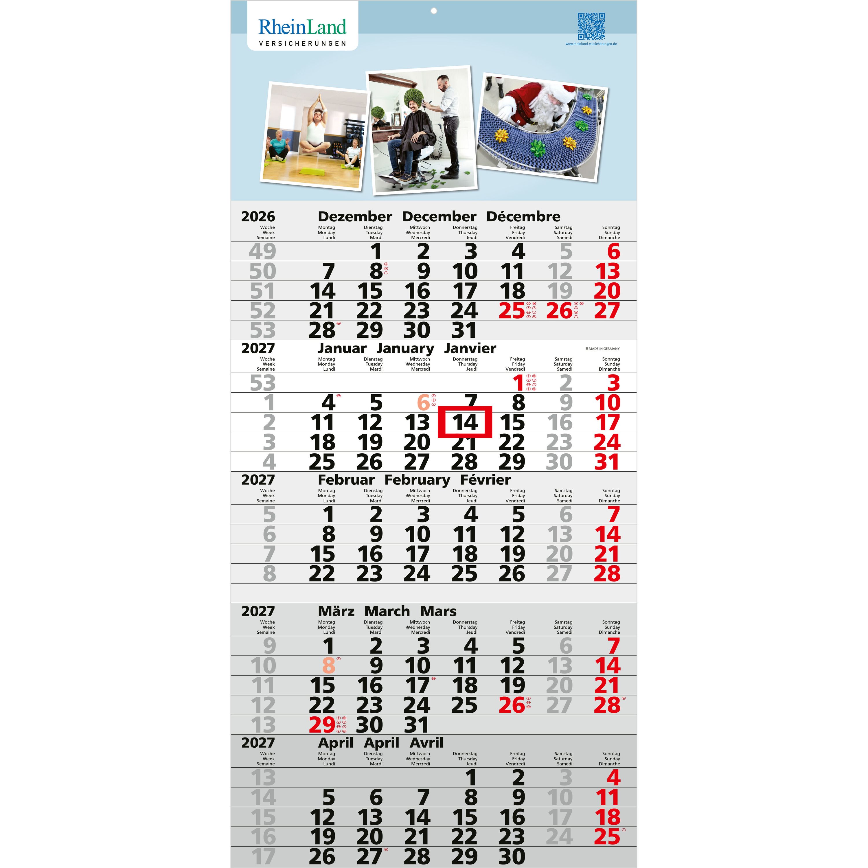 5-Monatskalender Einblatt Quintus 5-247