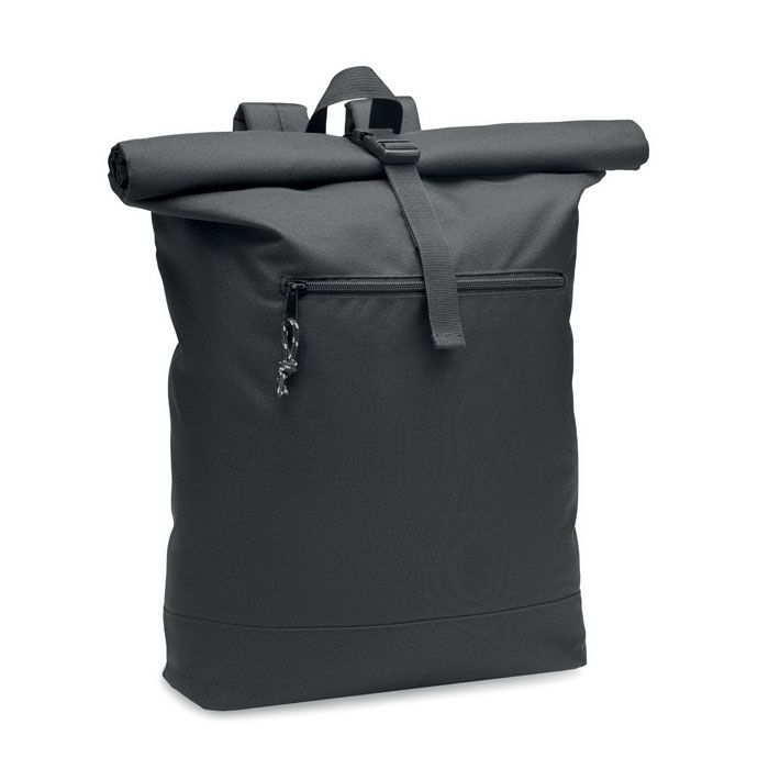 Rolltop-Rucksack 600D RPET NAPA - schwarz-271