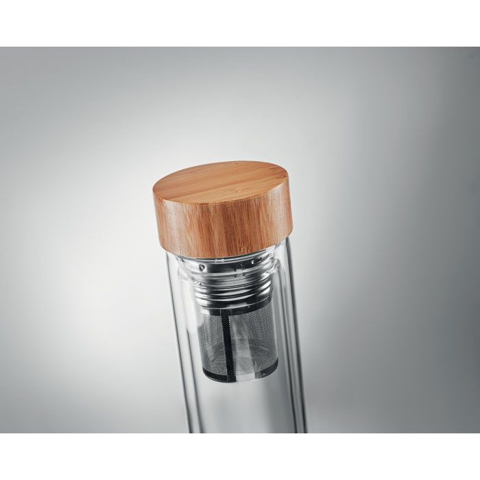 Trinkflasche Glas 400ml BATUMI GLASS - transparent-235