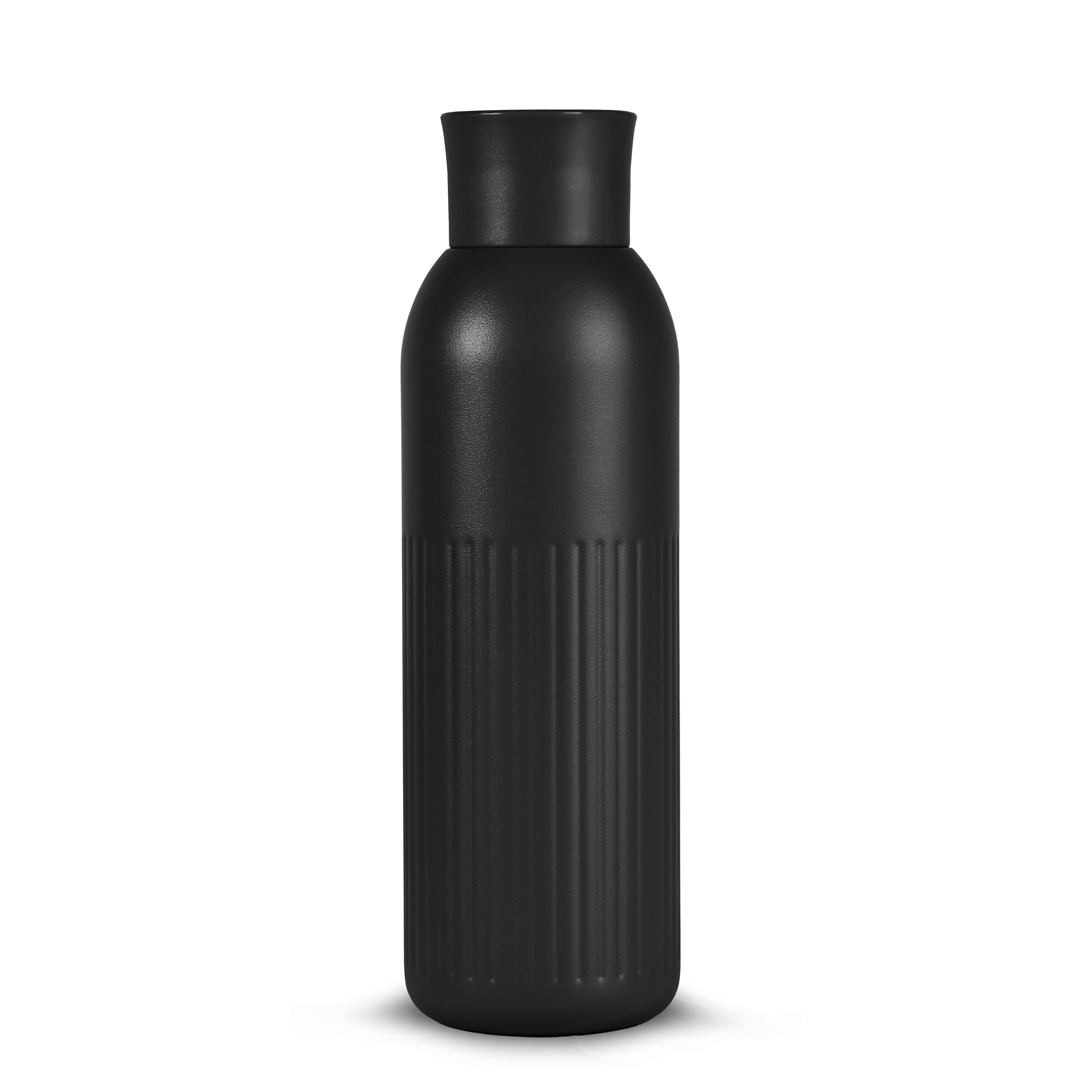 Sagaform Tekla Push Stahlisolierflasche mit Druckverschluss (recycelt) 500 ml - schwarz-711