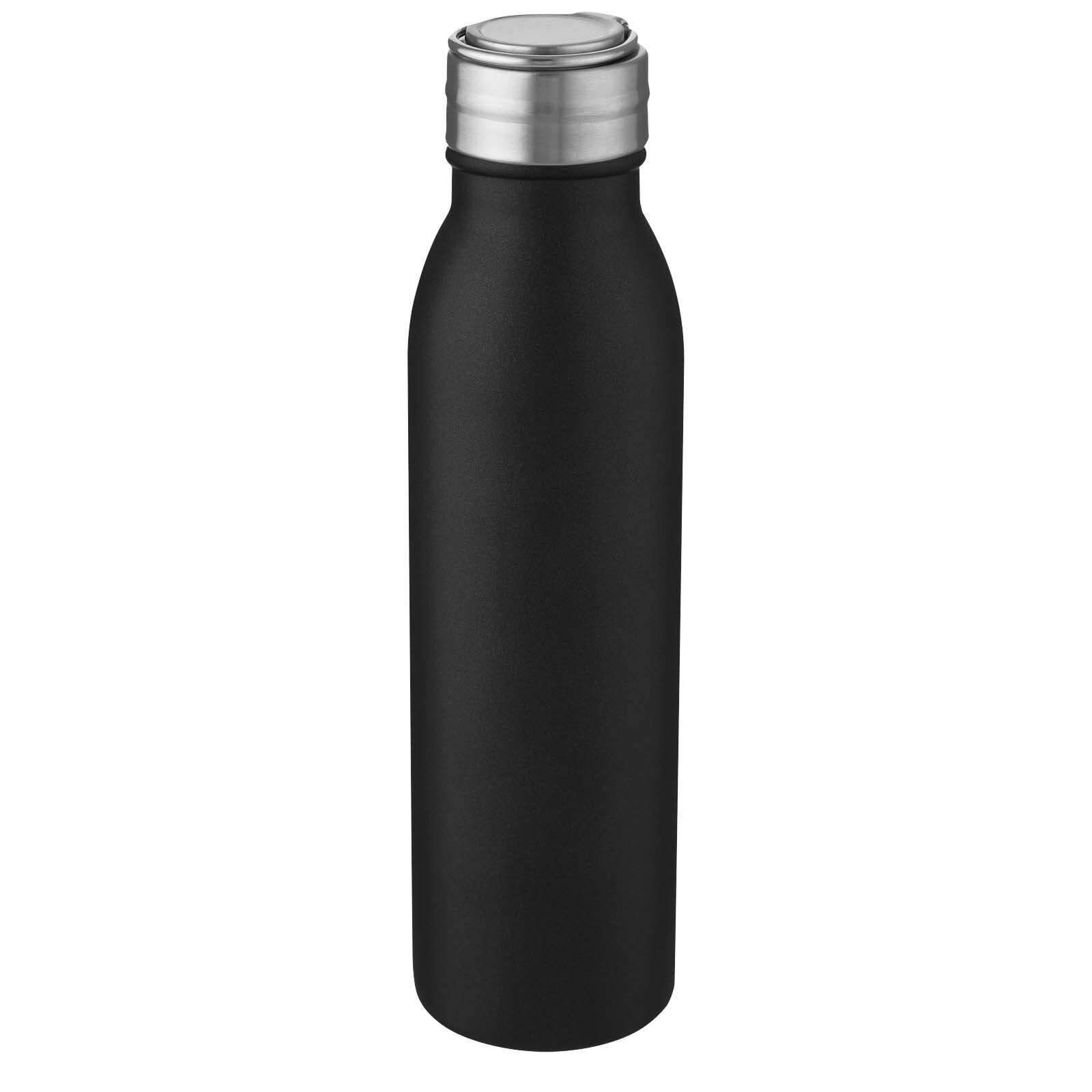 Harper 700 ml Sportflasche aus Edelstahl mit Metallschlaufe - schwarz-727