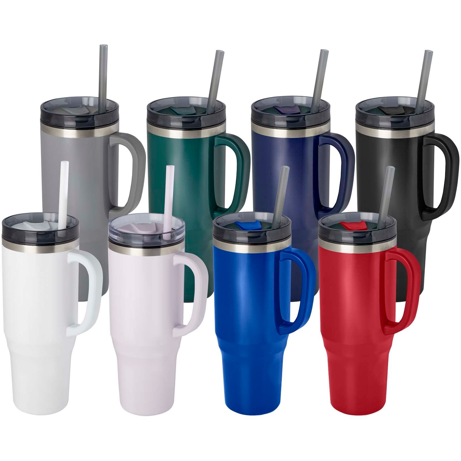 Melbourne 1200 ml RCS-zertifizierter Isolierbecher mit Strohhalm - royalblau-612