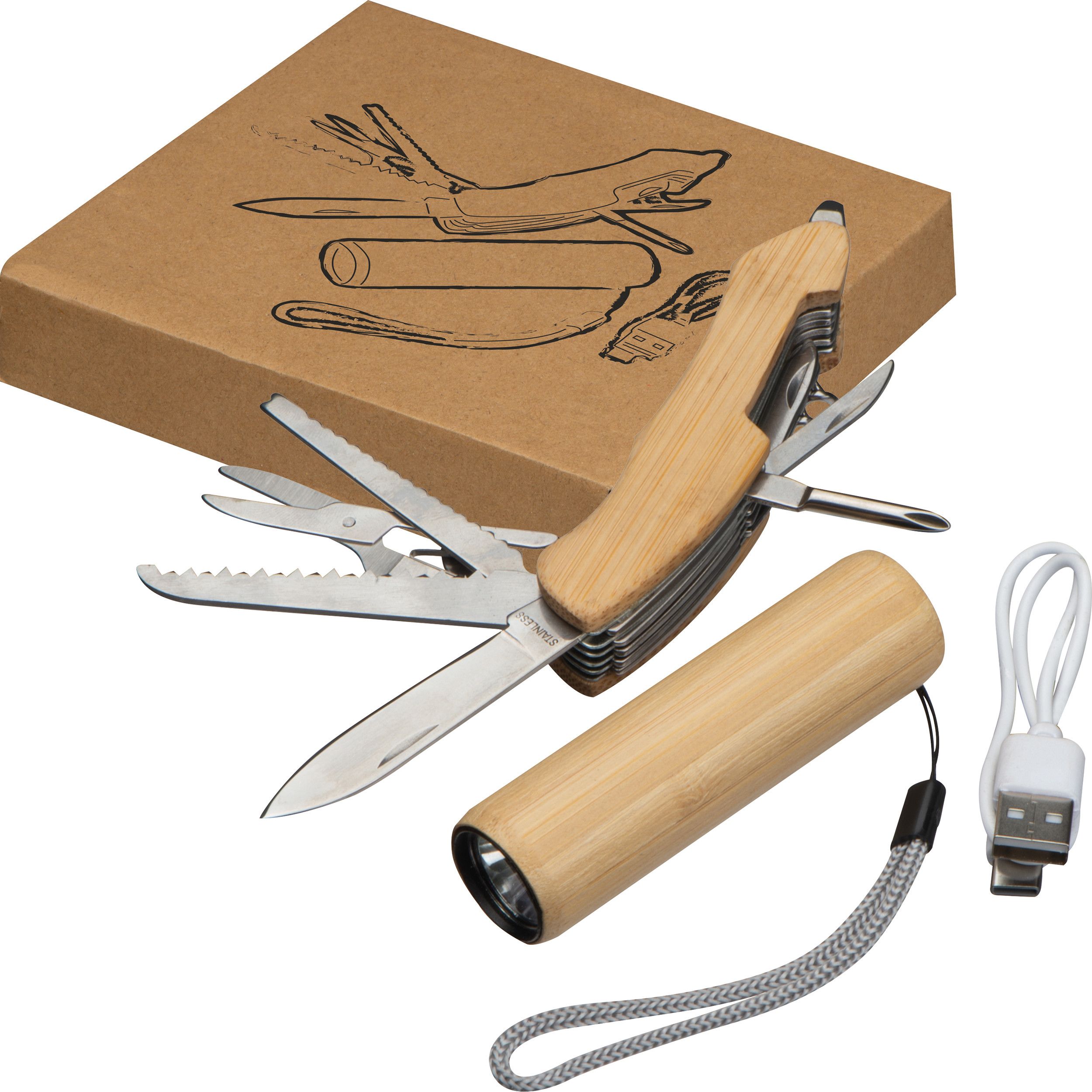 Set Taschenlampe/-messer Oldham - beige-583