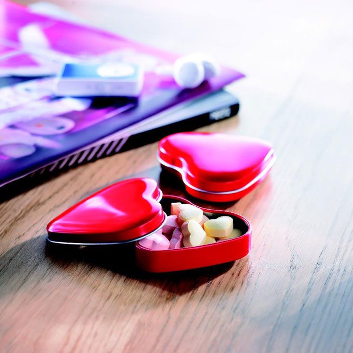 Herzdose mit Bonbons LOVEMINT - rot-643