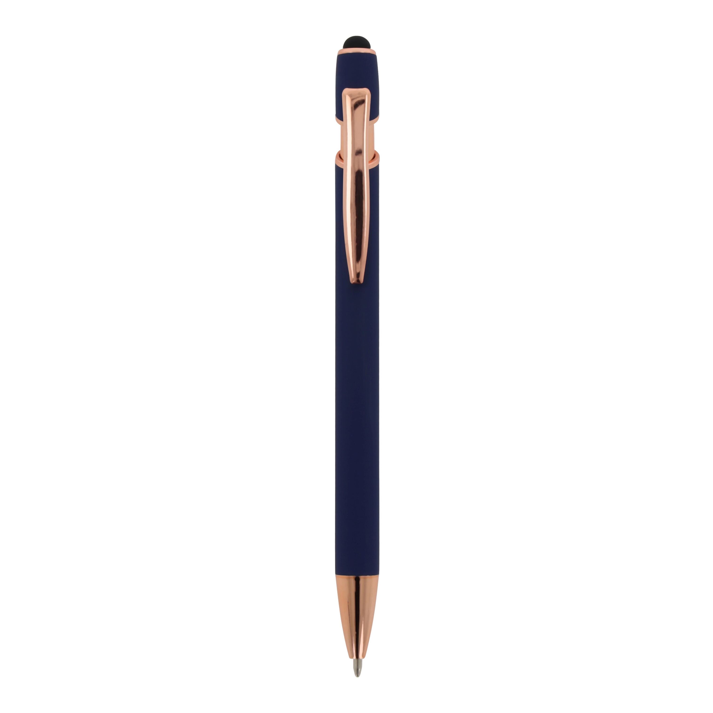 Kugelschreiber Paris Deluxe Metall gummiert - dunkelblau-501