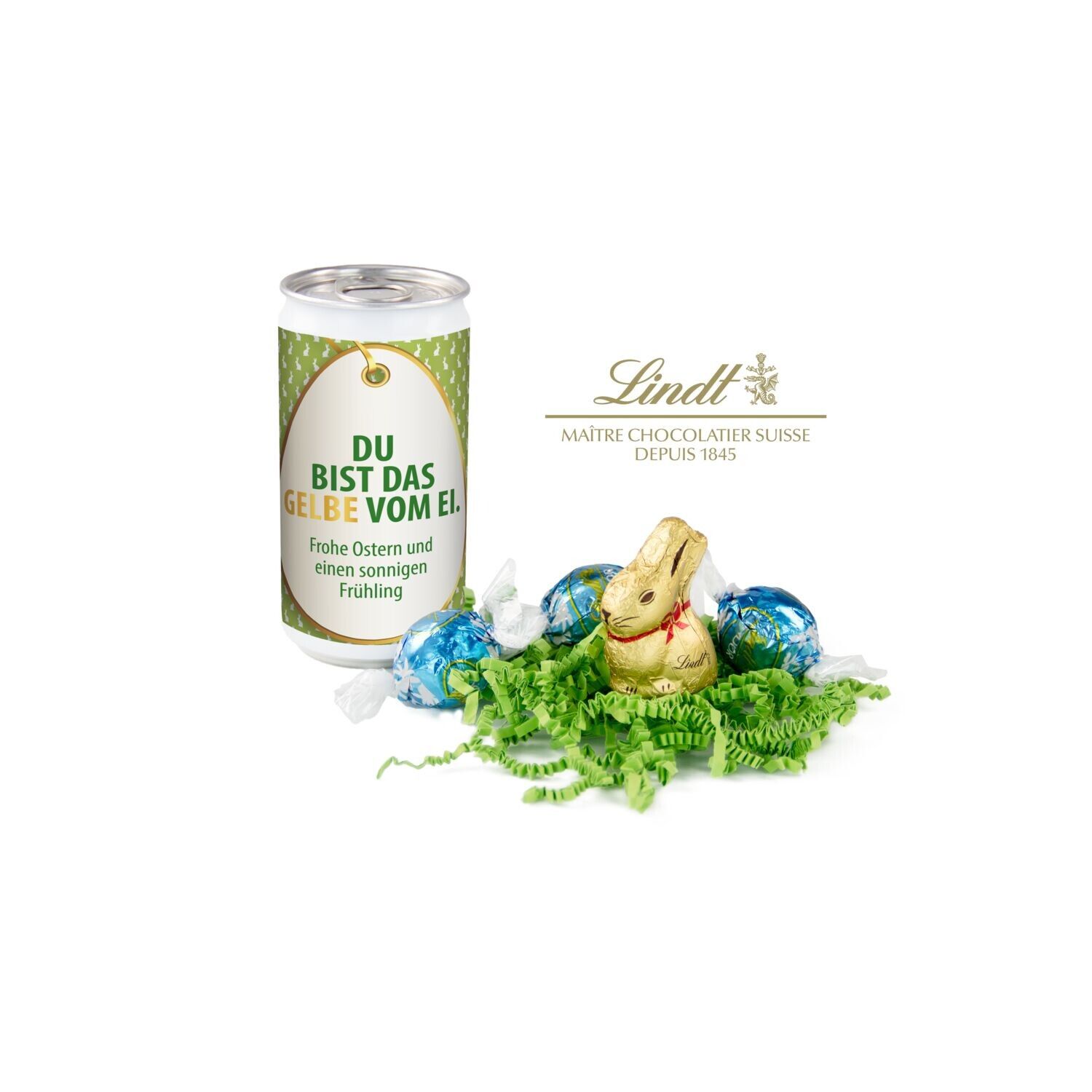 Lindt-Oster-Überraschung "Das Nest in der Dose" - Etikett Du bist das Gelbe vom Ei-324