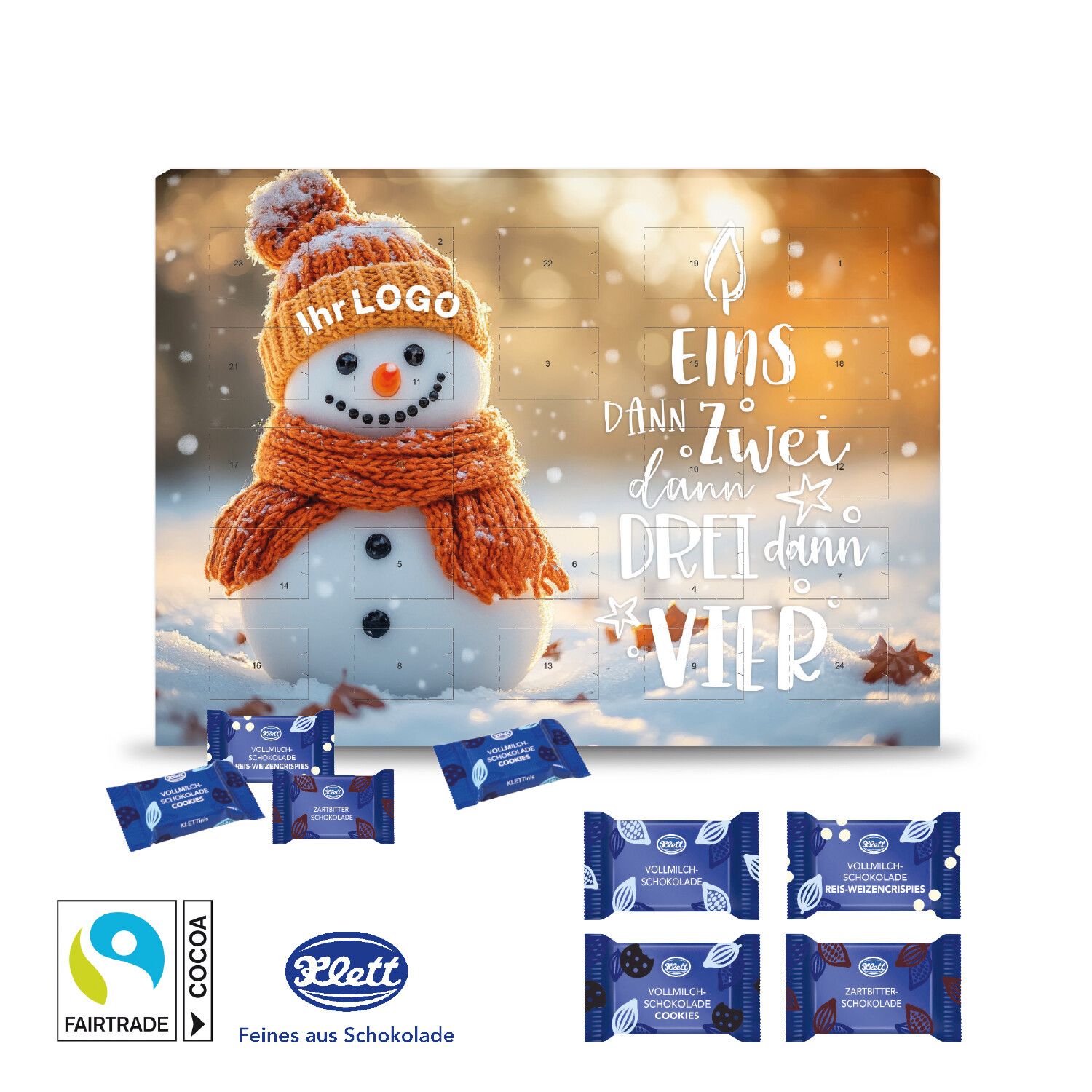 Wand-Adventskalender mit Klett Fairtrade Schokolade-301