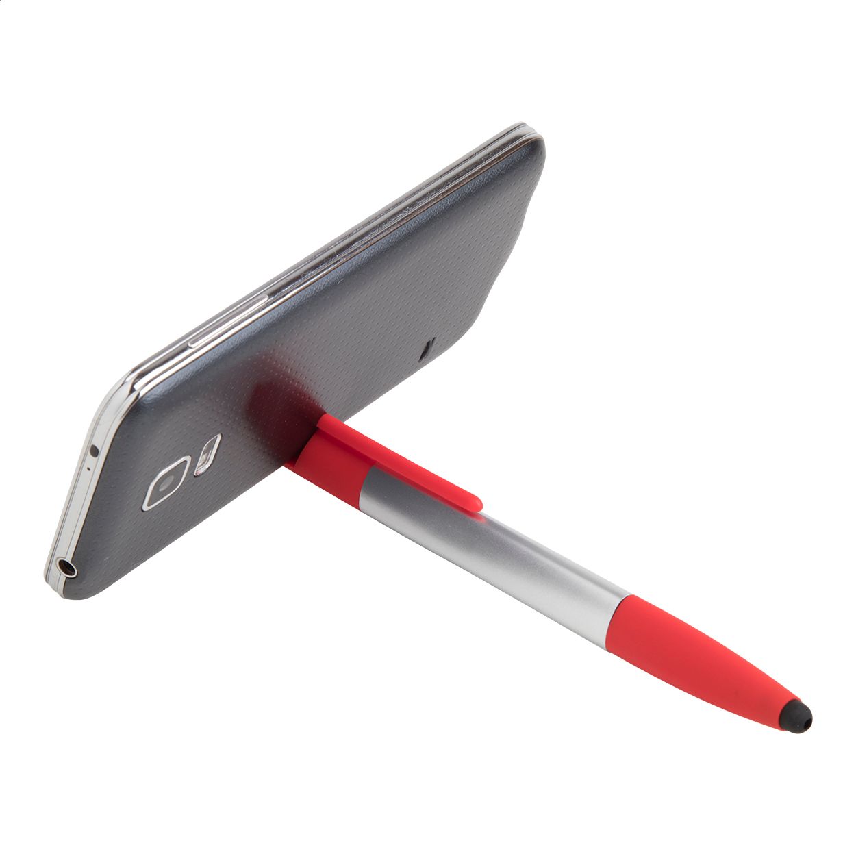 Handy Touchpen mit Kugelschreiber - rot - silber-395