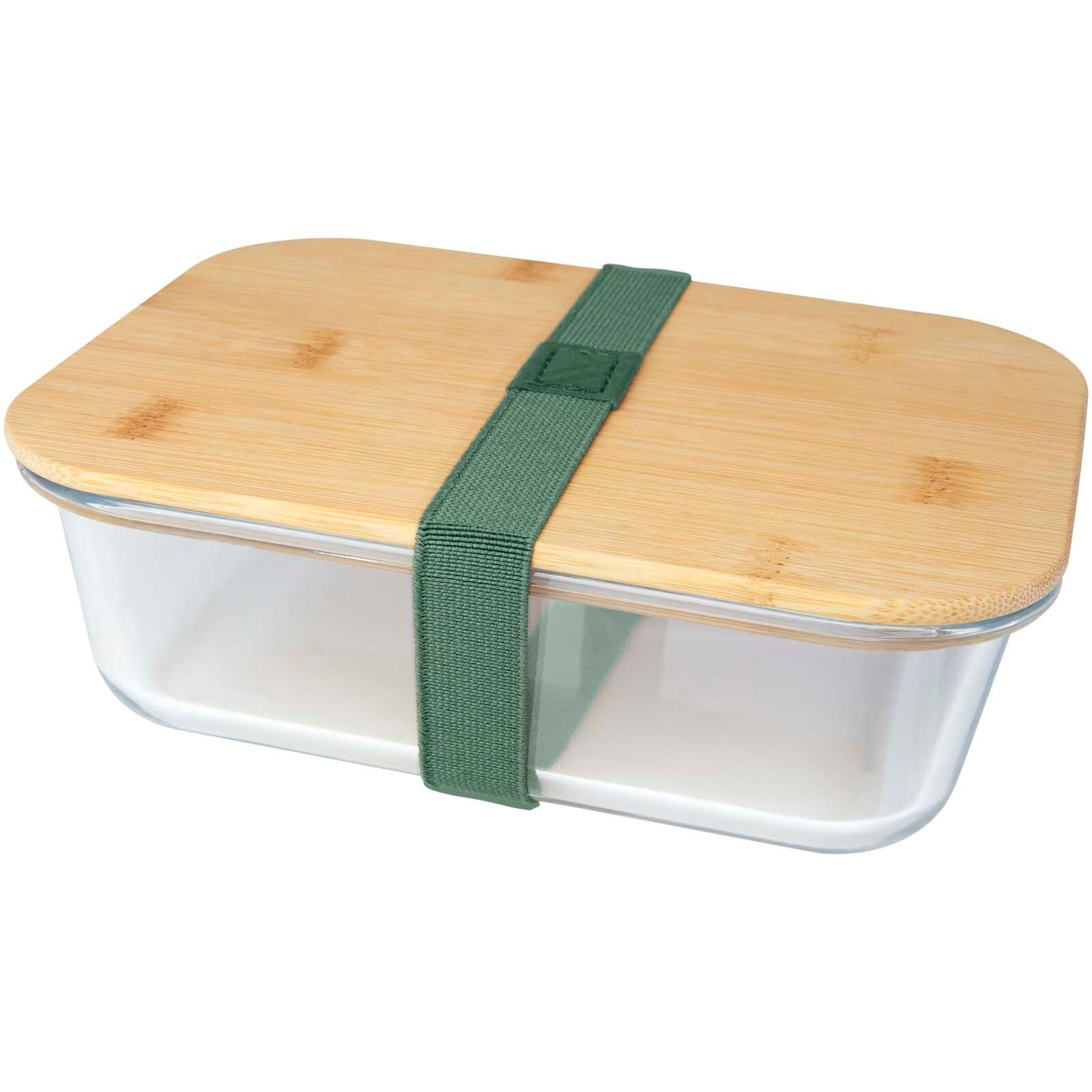 Roby 1000 ml Glas Lunchbox mit Bambusdeckel - heather grün-505