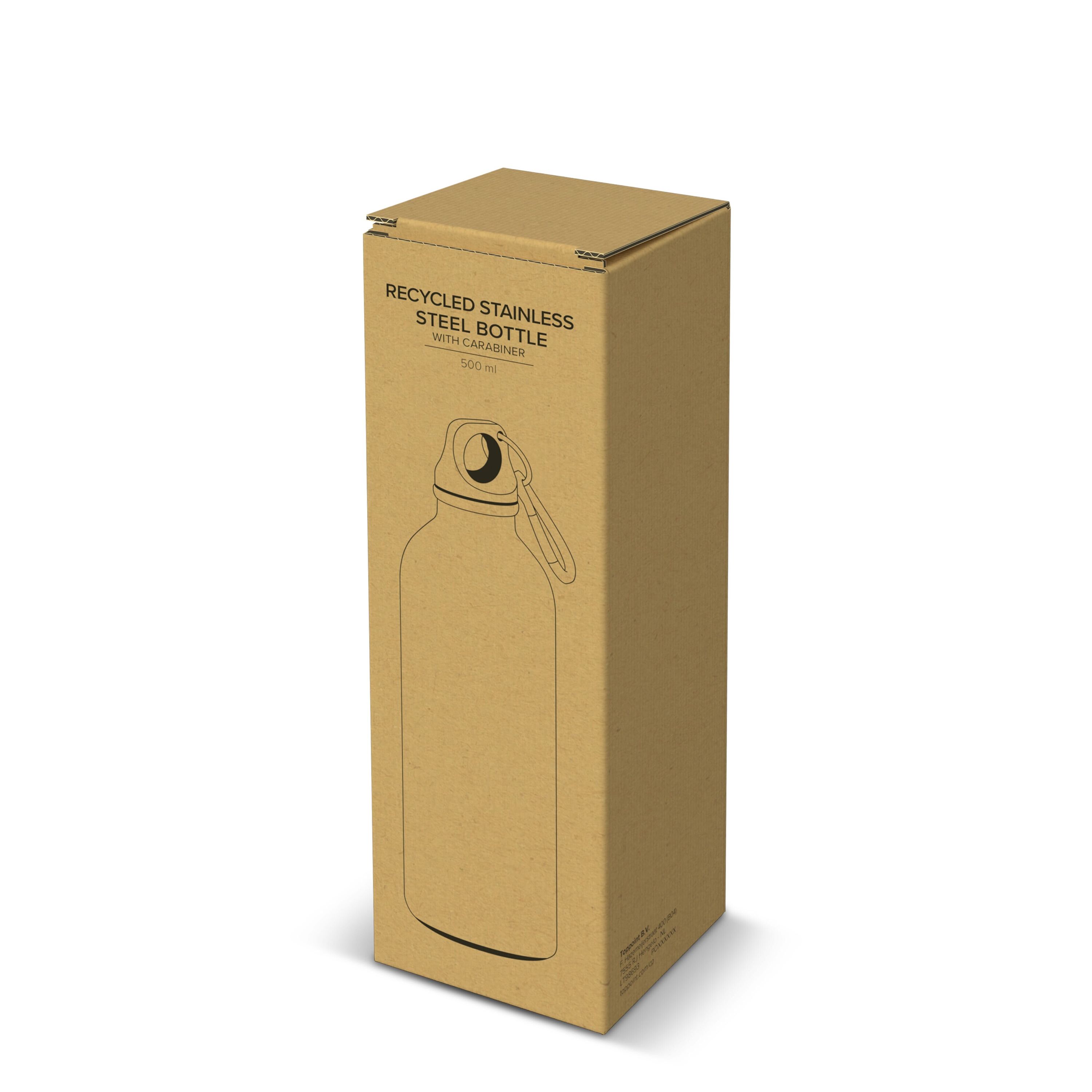 R-Edelstahl einwandige Flasche mit Karabiner 500 ml - dunkelblau-119