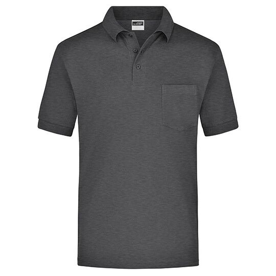 Polo-Piqué Pocket für Herren - anthracite melange-381