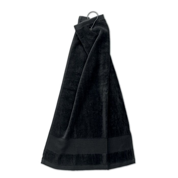 Golfhandtuch mit Haken HITOWGO - schwarz-305