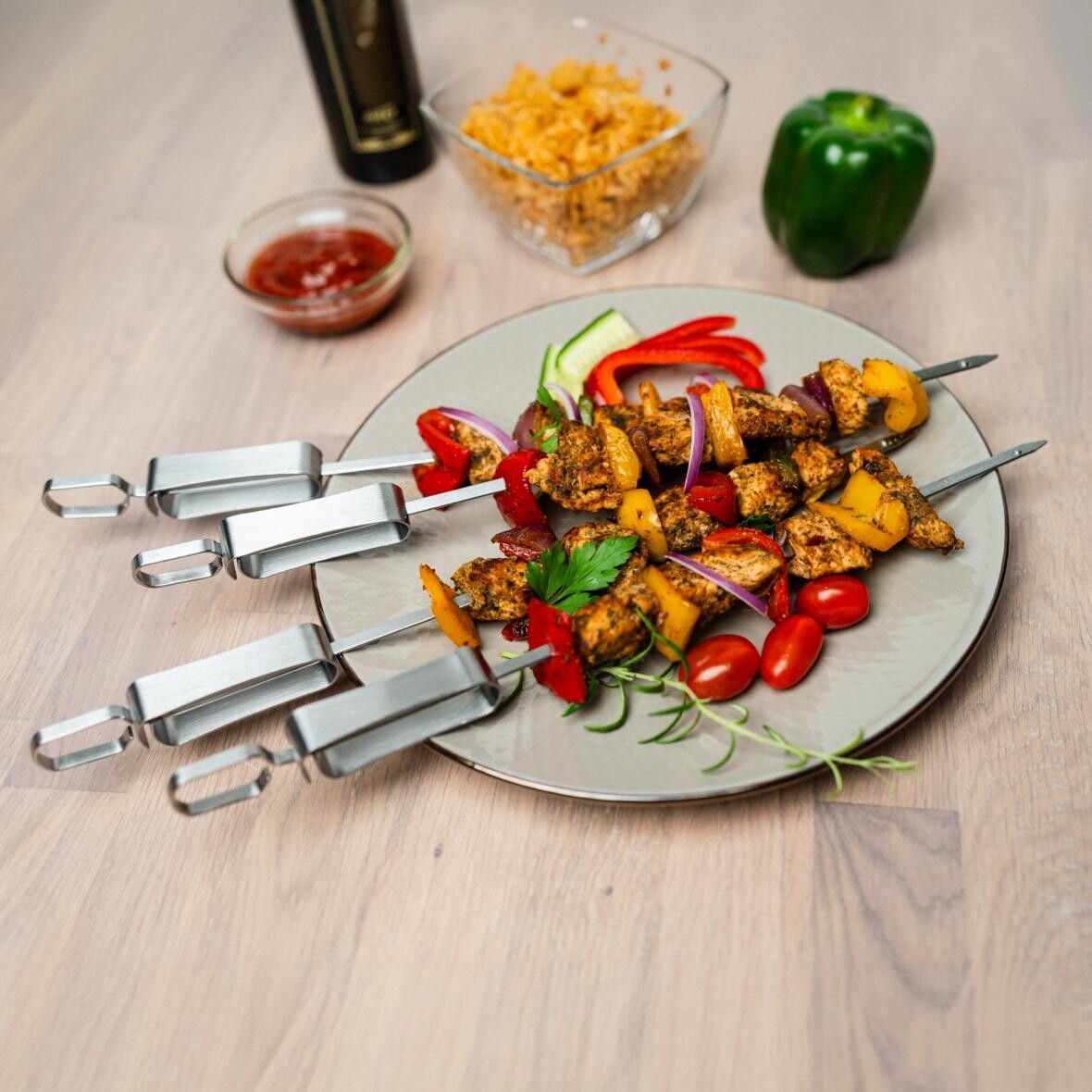 Grillspieß Picante, 4er Set - silber-455