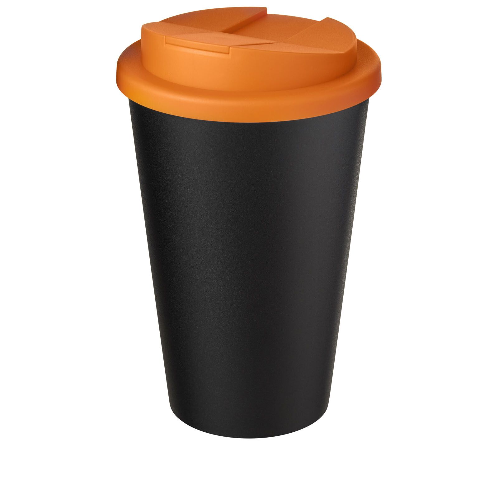 Americano Eco 350 ml recycelter Becher mit auslaufsicherem Deckel - orange -  schwarz-77
