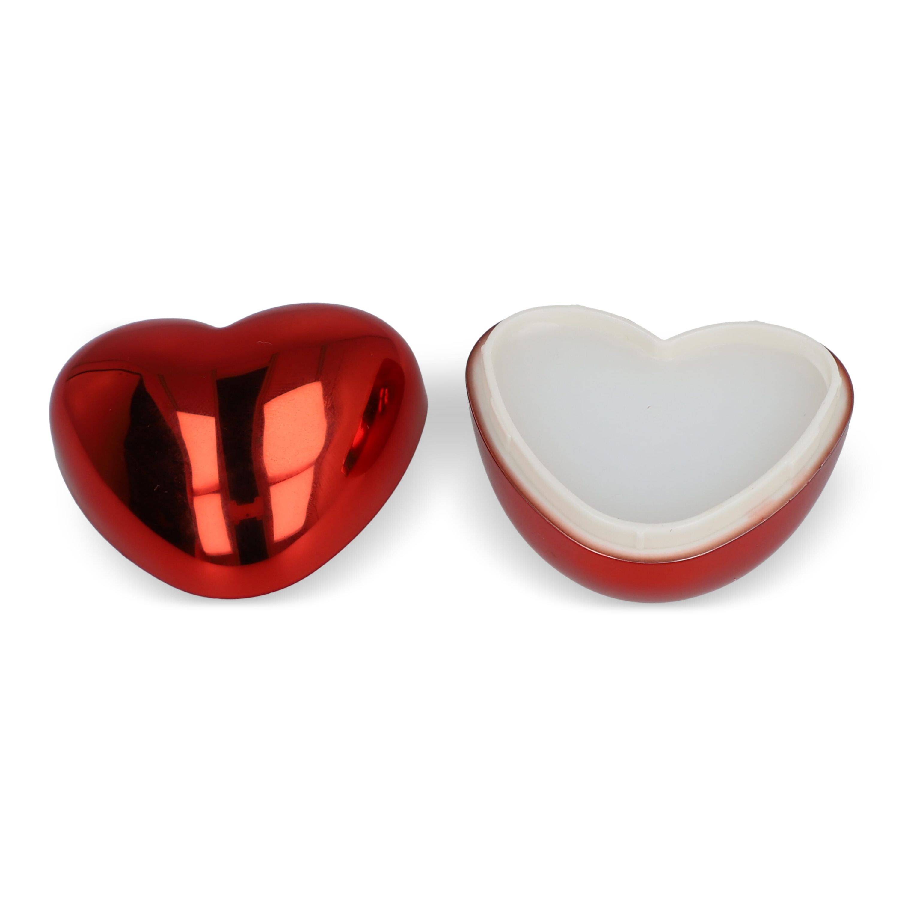 Lippenbalsam in metallischer Herzformdose - rot-531