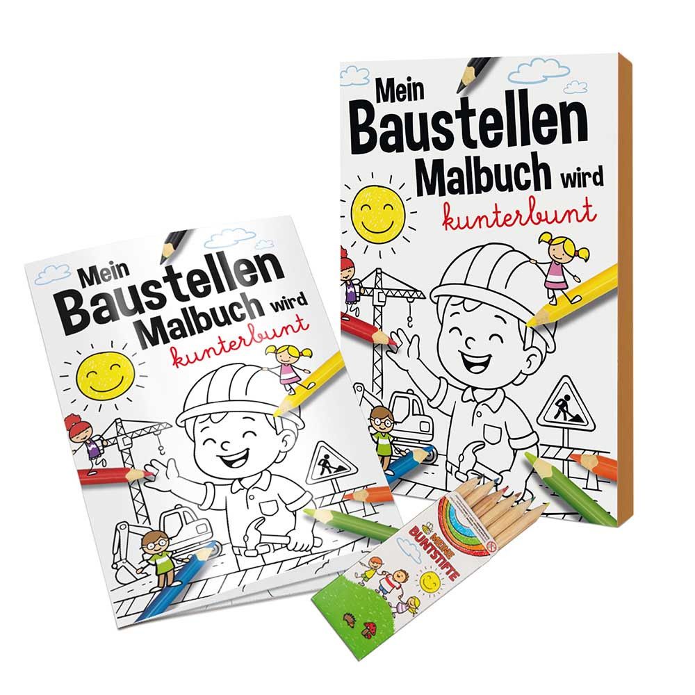 Malbuch / Mal-Set A6 - Baustelle - Malset mit individuellen Vorder- und Rückseiten-77