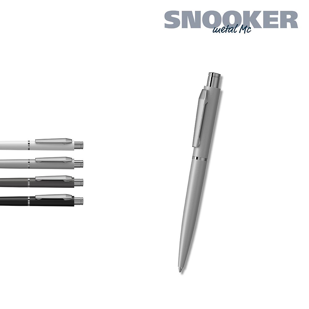 Druckkugelschreiber Snooker metal Mc - weissmetallic-447
