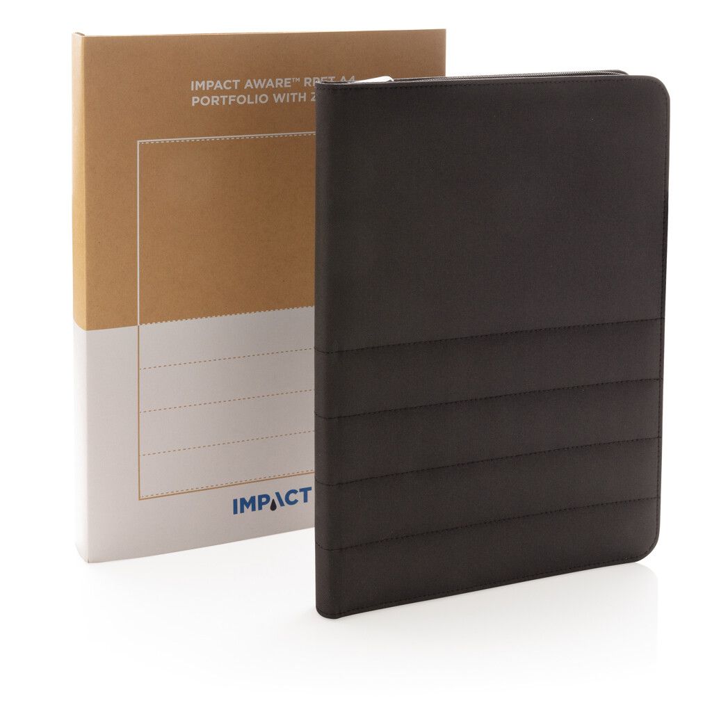 Impact AWARE™ RPET A4 Portfolio mit Reißverschluss - schwarz-168