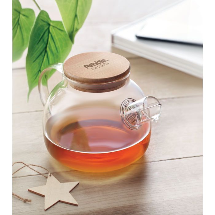 Teekanne Borosilikatglas 850ml MUNNAR - transparent-371