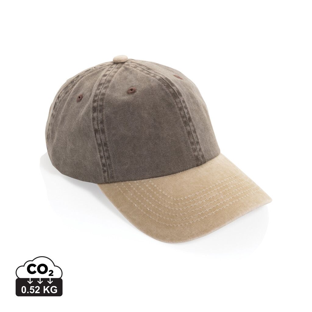 BEAU AWARE™ Two-Tone 6-Panel-Cap aus washed Cotton-Twill - braun-961