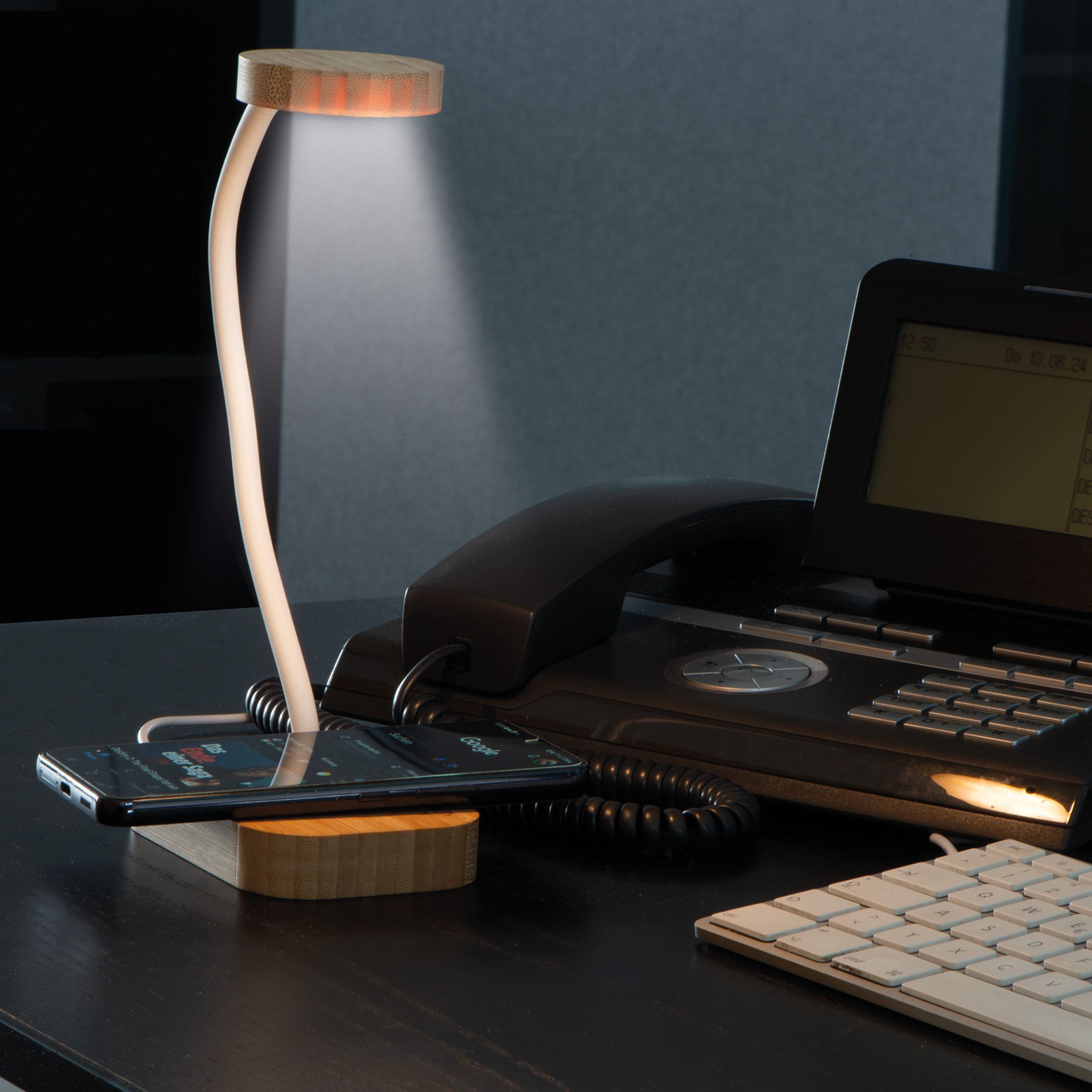 Lampe mit Induktionsladegerät Tomsk - beige-304