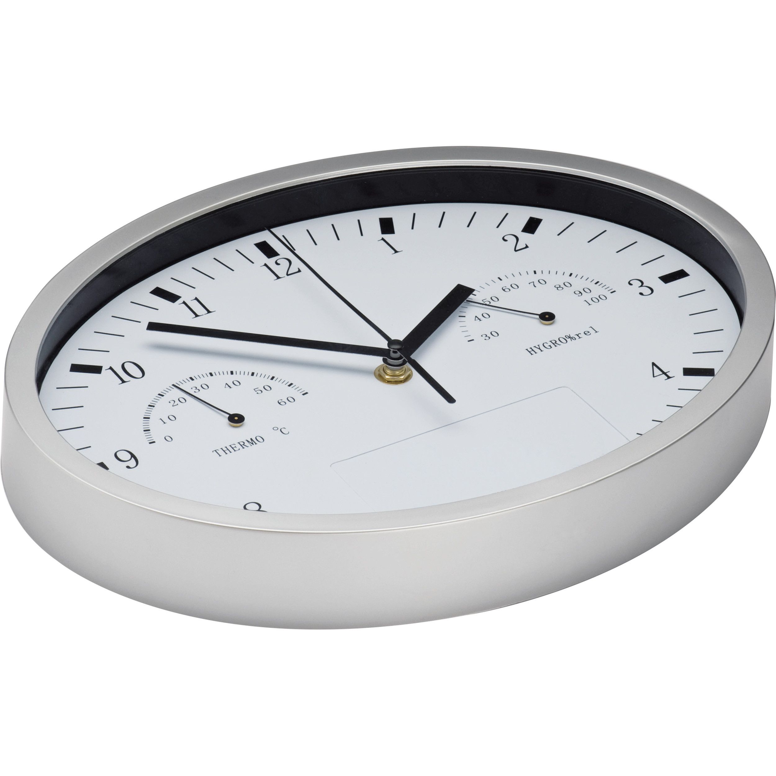 Wanduhr mit Hygro- und Thermometer - weiß-703