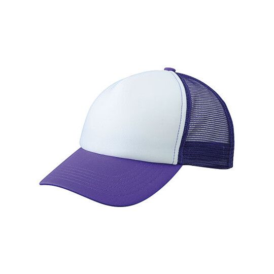 5-Panel Polyester Mesh Cap - white - lilac-973