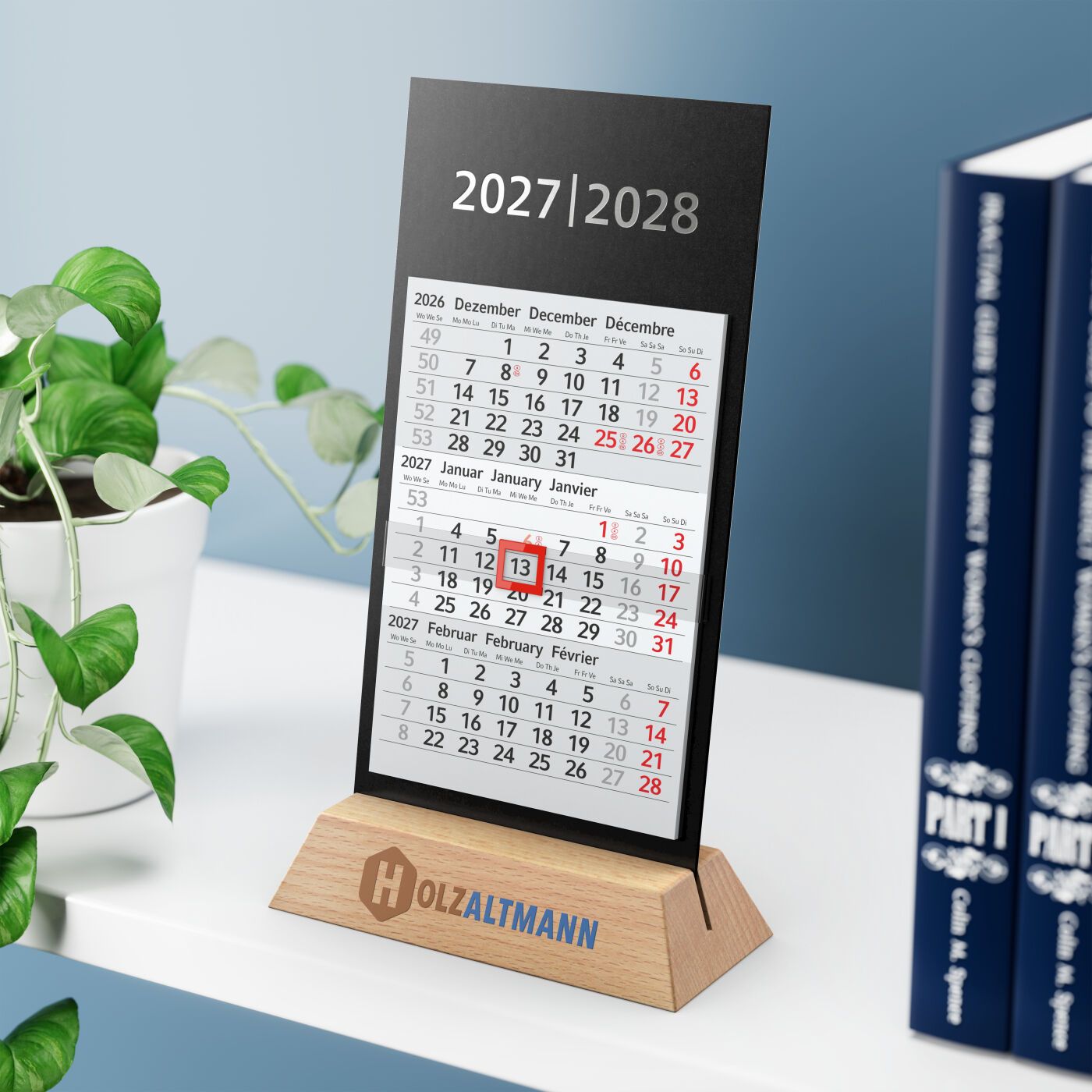 Tischkalender Desktop Wood 3-508