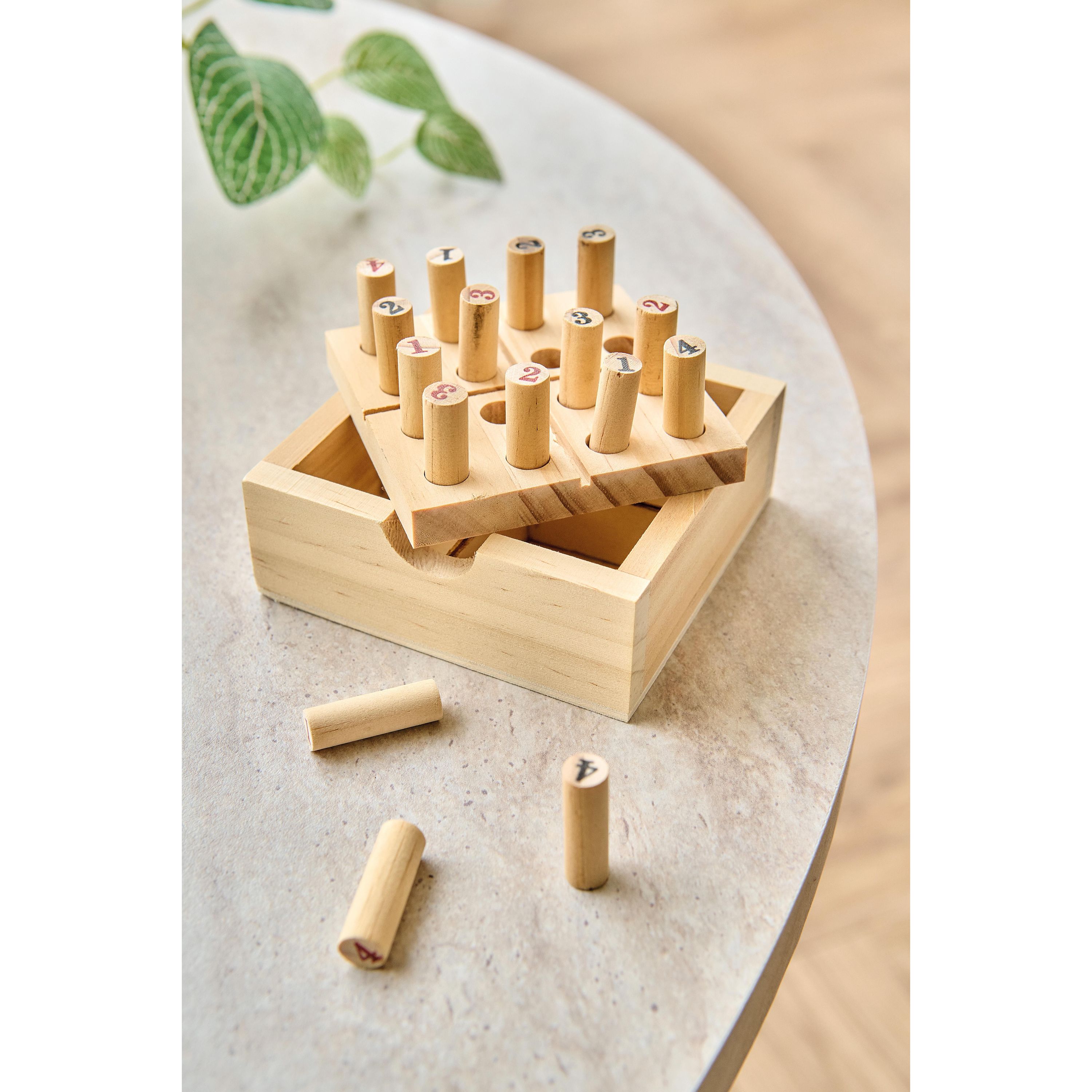 Mini-Sudoku-Set aus Kiefernholz Kenza - braun-395