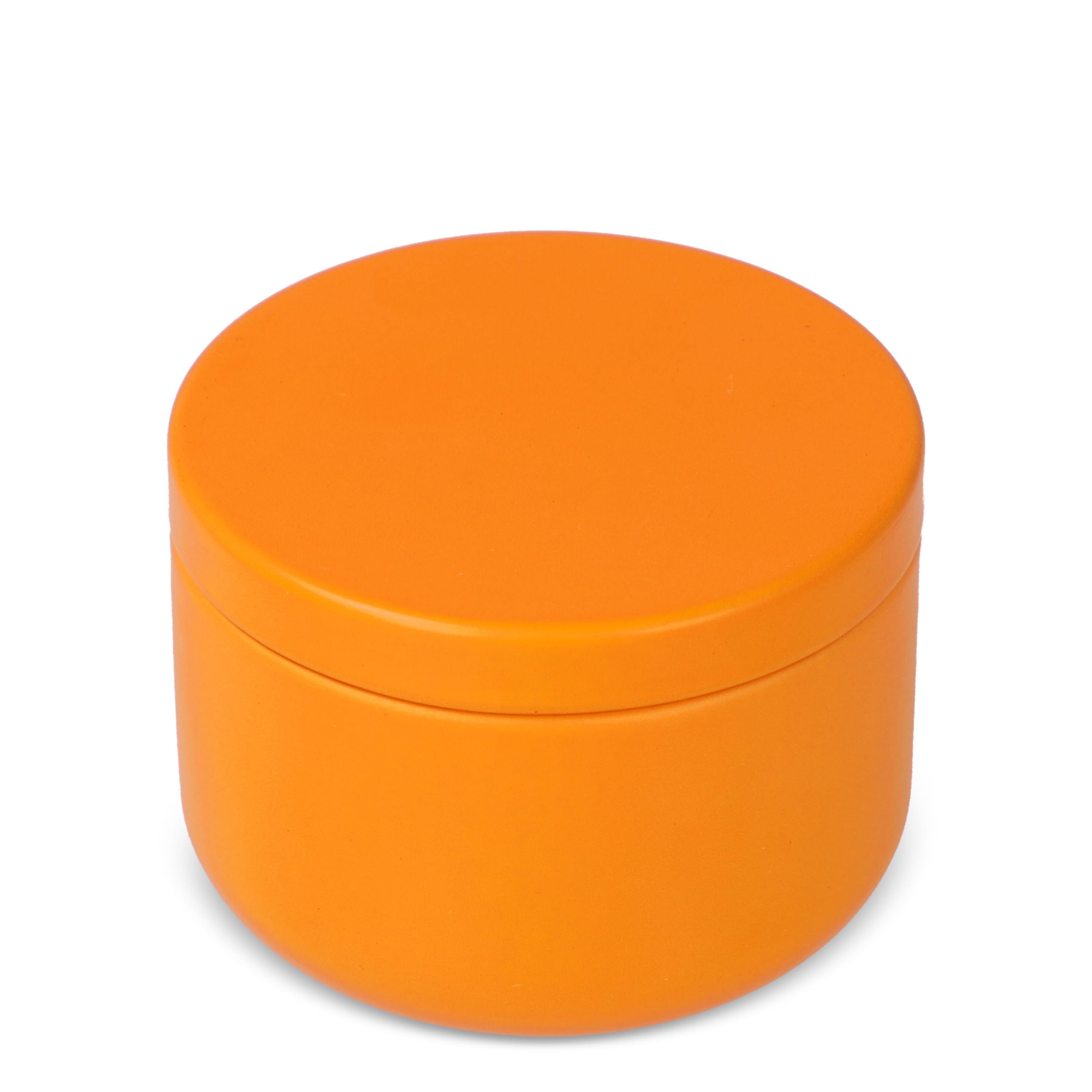Asana unparfümierte Kerze auf Pflanzenbasis in recycelter Dose - orange-539