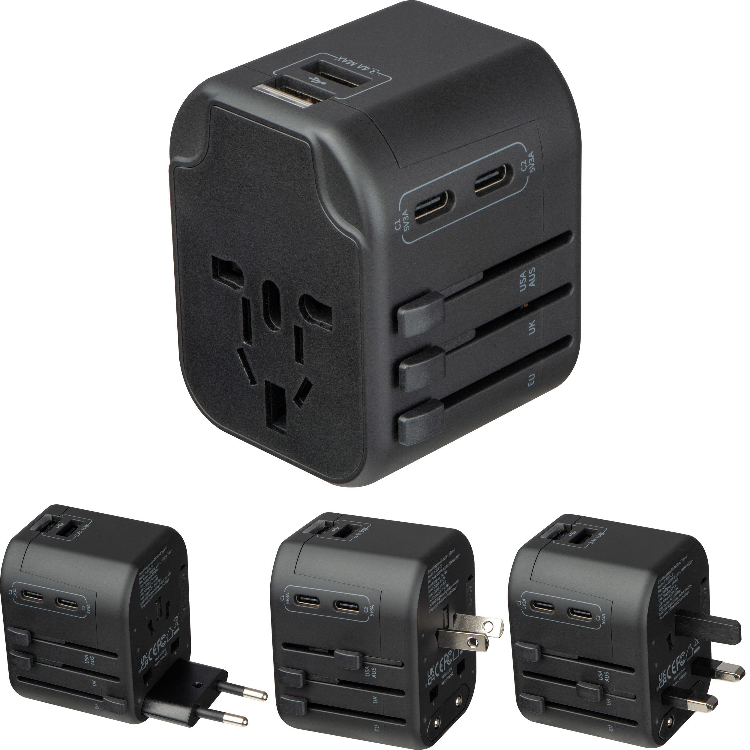 Reiseadapter Maracena - schwarz-230