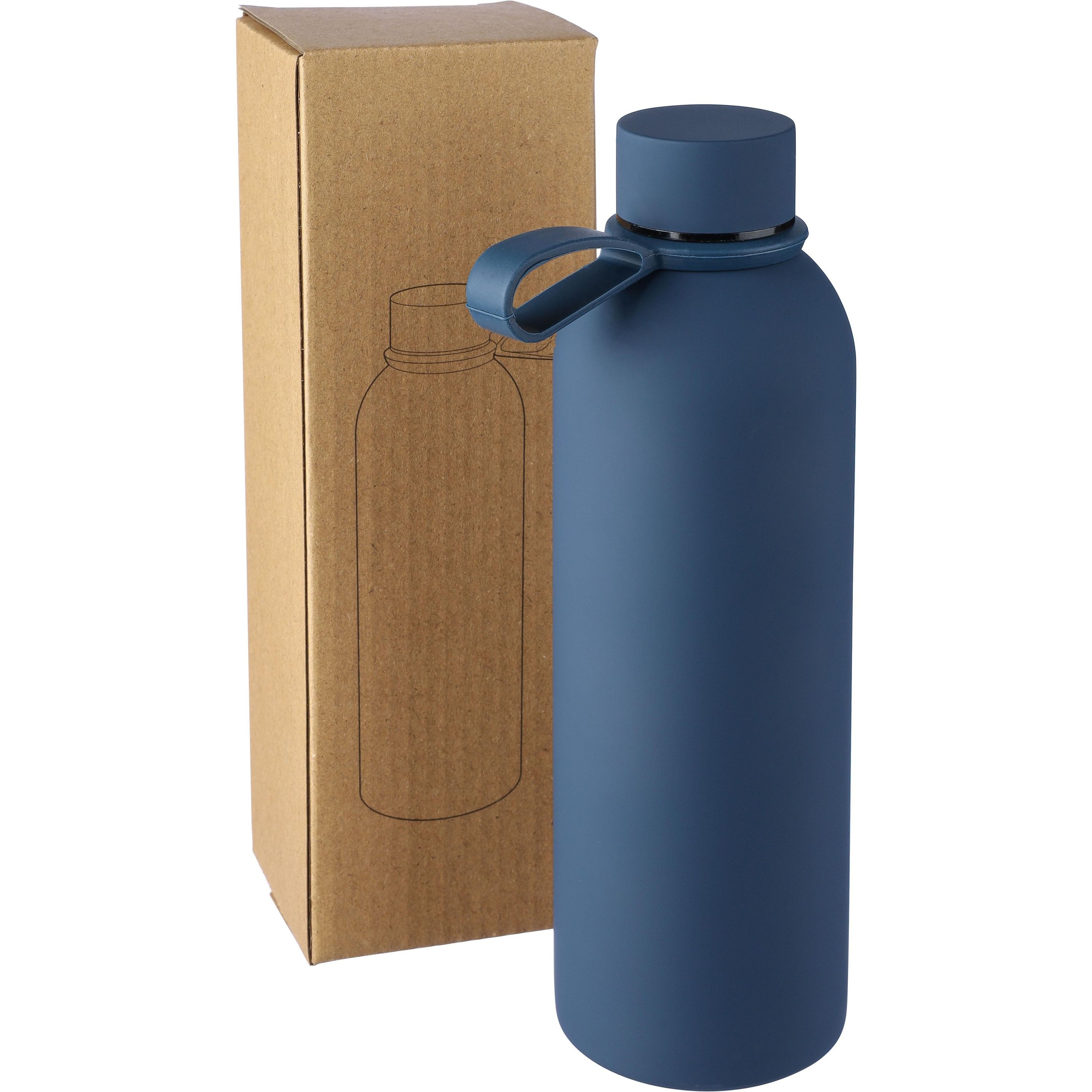 Doppelwandige Trinkflasche aus recyceltem Edelstahl (500 ml) Sena - schwarz-734