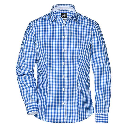 Ladies´ Checked Blouse - royal - white-202