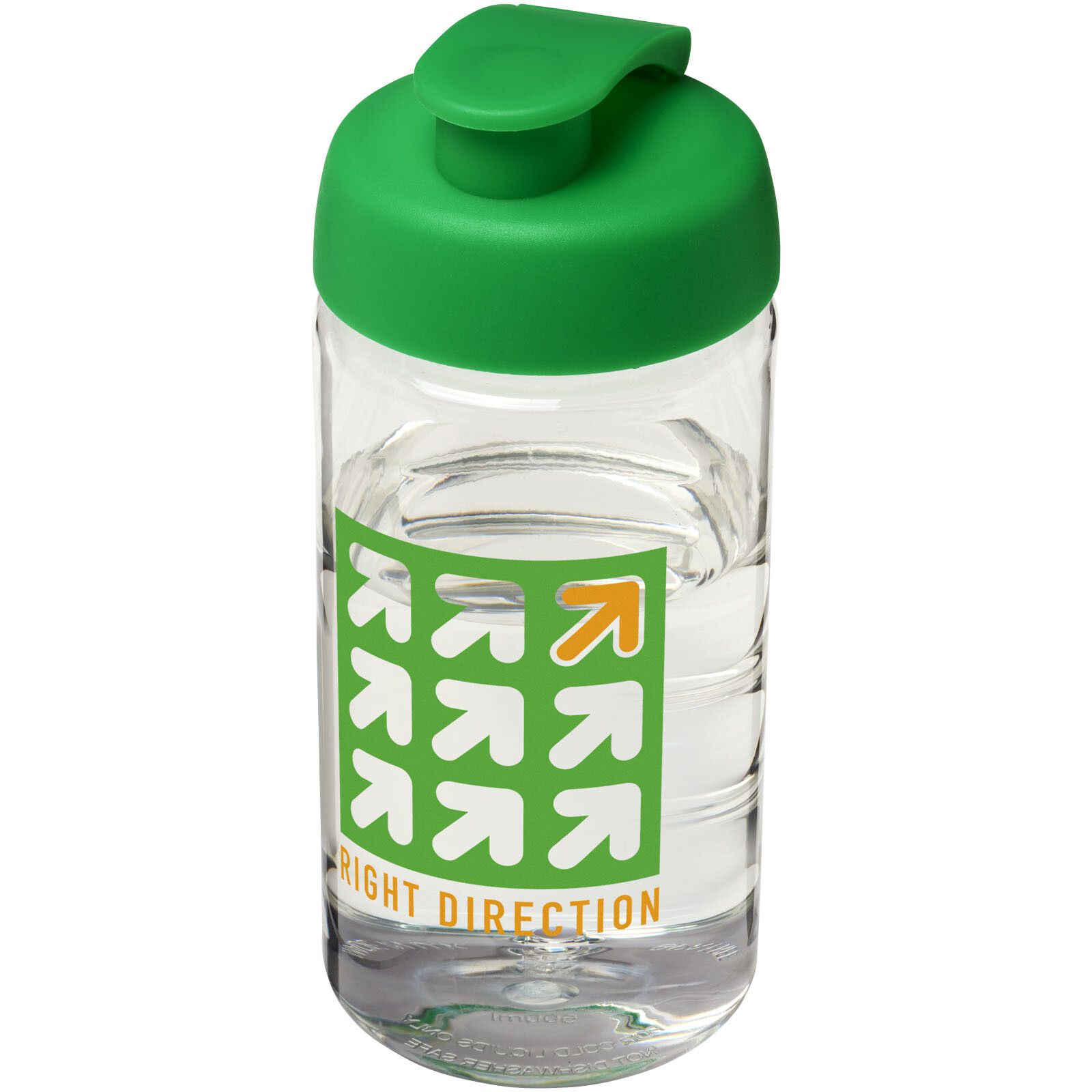 H2O Active Bop 500 ml Sportflasche mit Klappdeckel - transparent -  grün-571