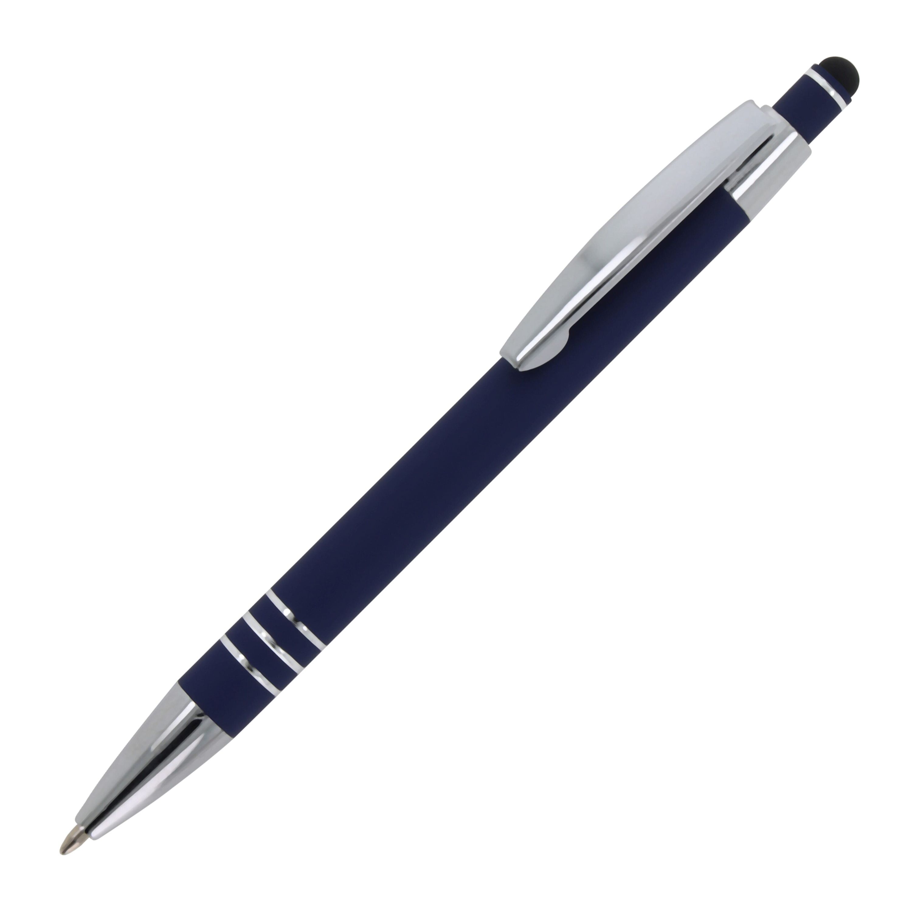 Kugelschreiber Athen Metall Softtouch - dunkelblau-451