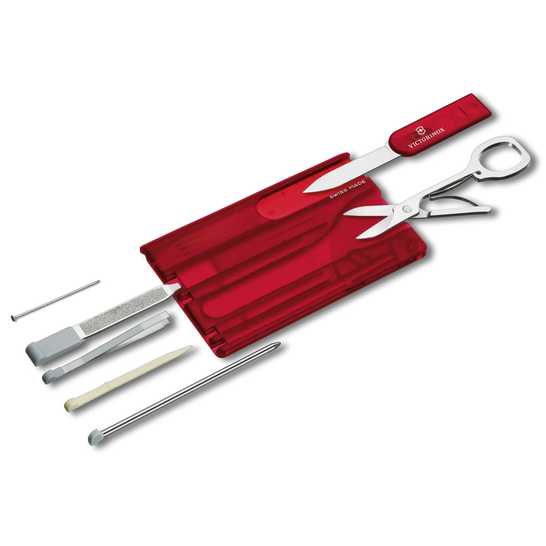 Schweizer Taschenmesser Swiss Card Classic - rot transparent-643