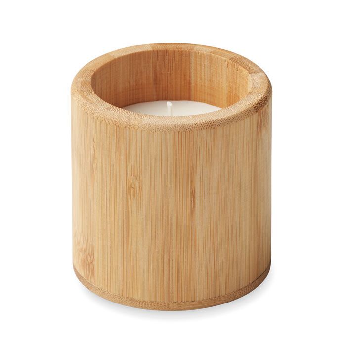 Kerze mit Halter 160 g GIZA - holz-805