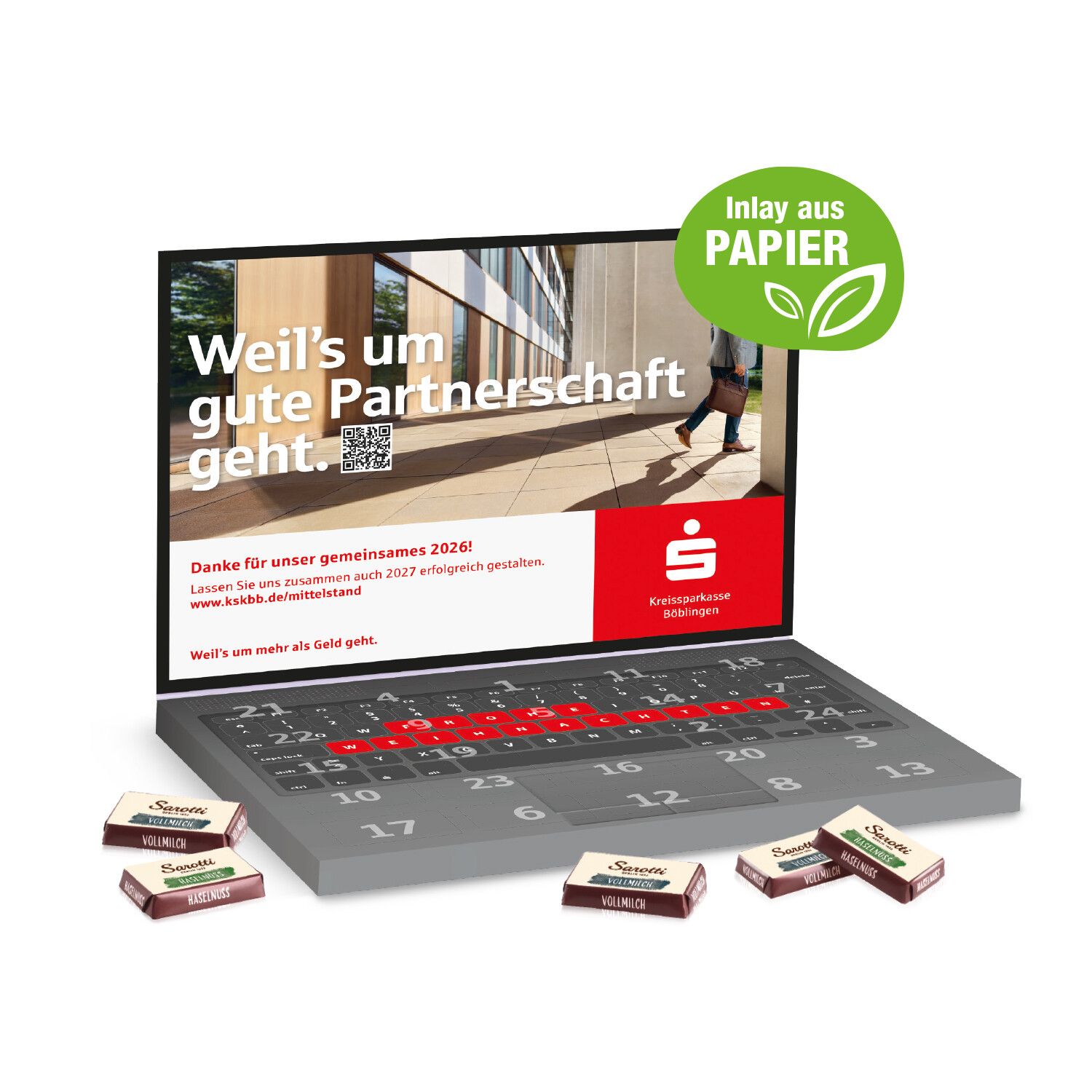 Adventskalender "Laptop" mit Sarotti Fairtrade Schokolade, Inlay Aus Papier-927