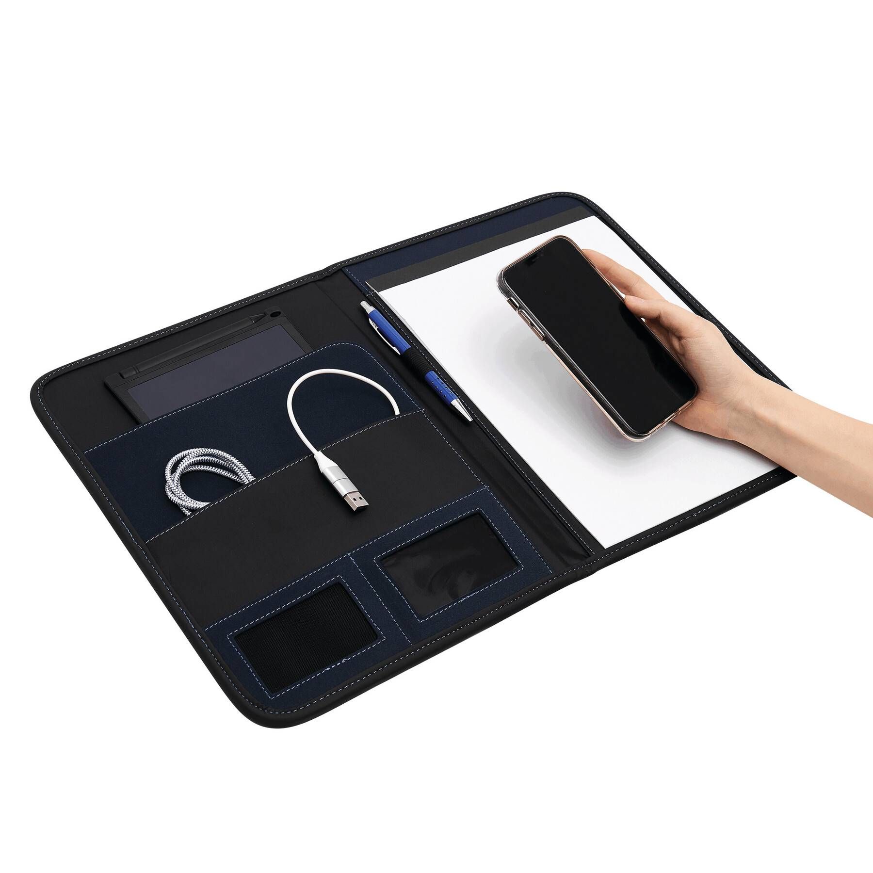 Konferenzmappe AVANTI im DIN-A4-Format - blau - schwarz-427