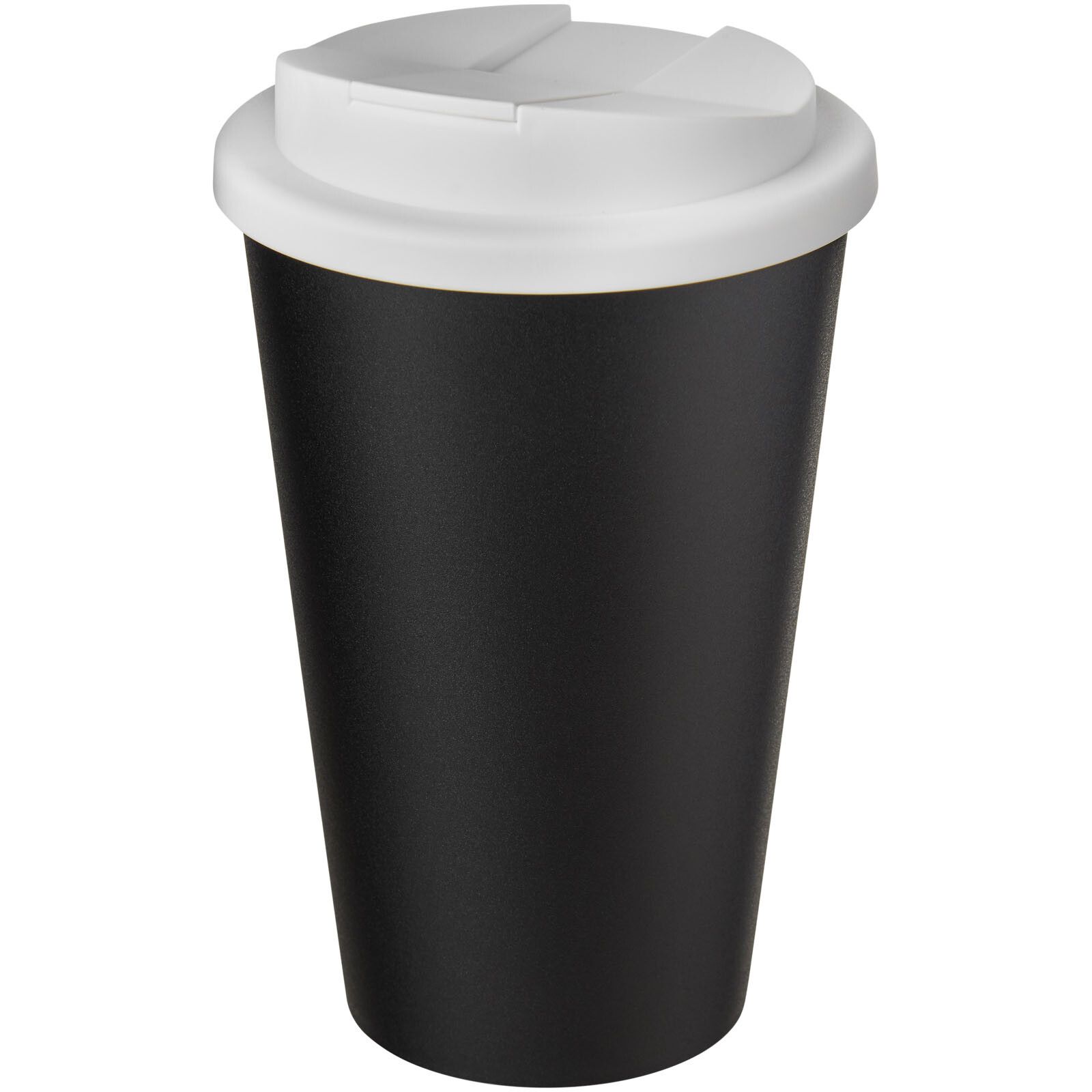 Americano Eco 350 ml recycelter Becher mit auslaufsicherem Deckel - weiss -  schwarz-280