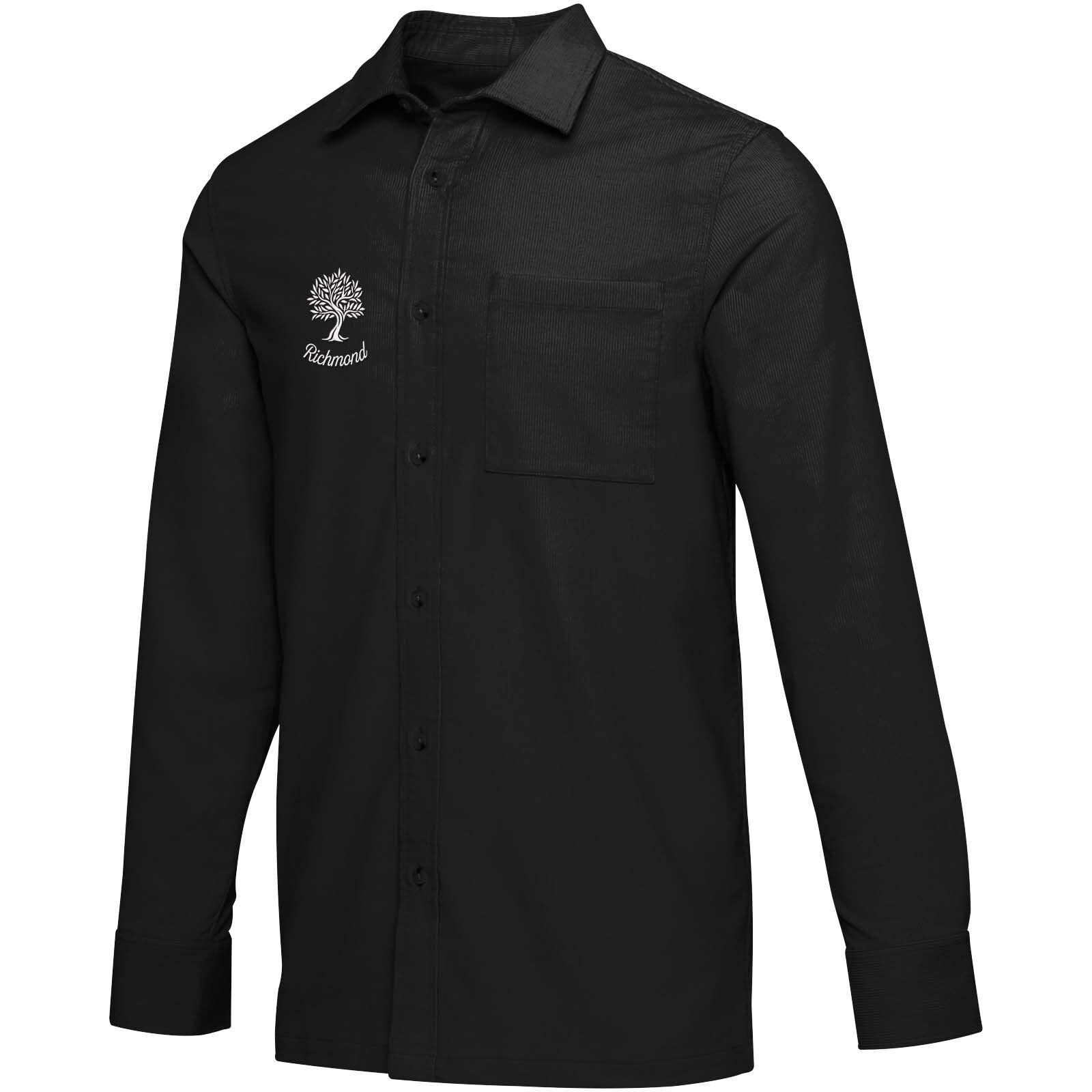 Alum Hemd aus Cord   - schwarz - 3XL-115