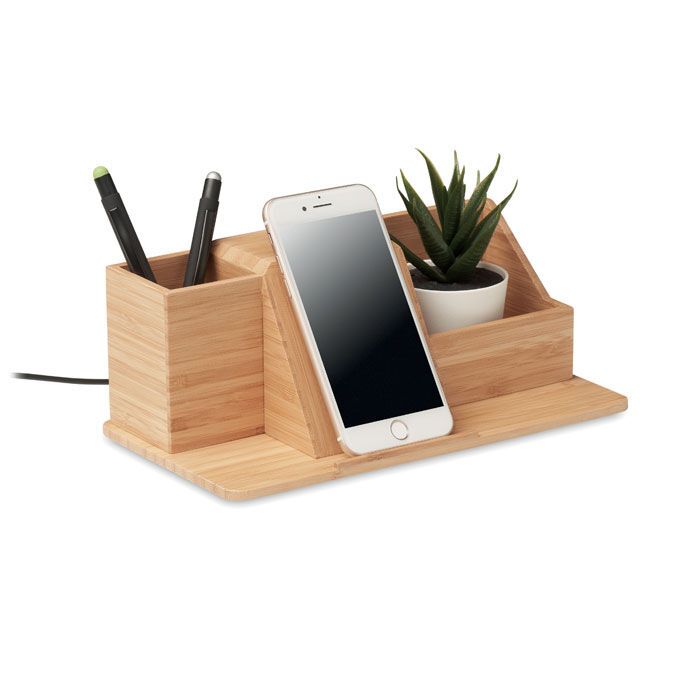 Induktiver Organizer 15W GROOVY - holz-597