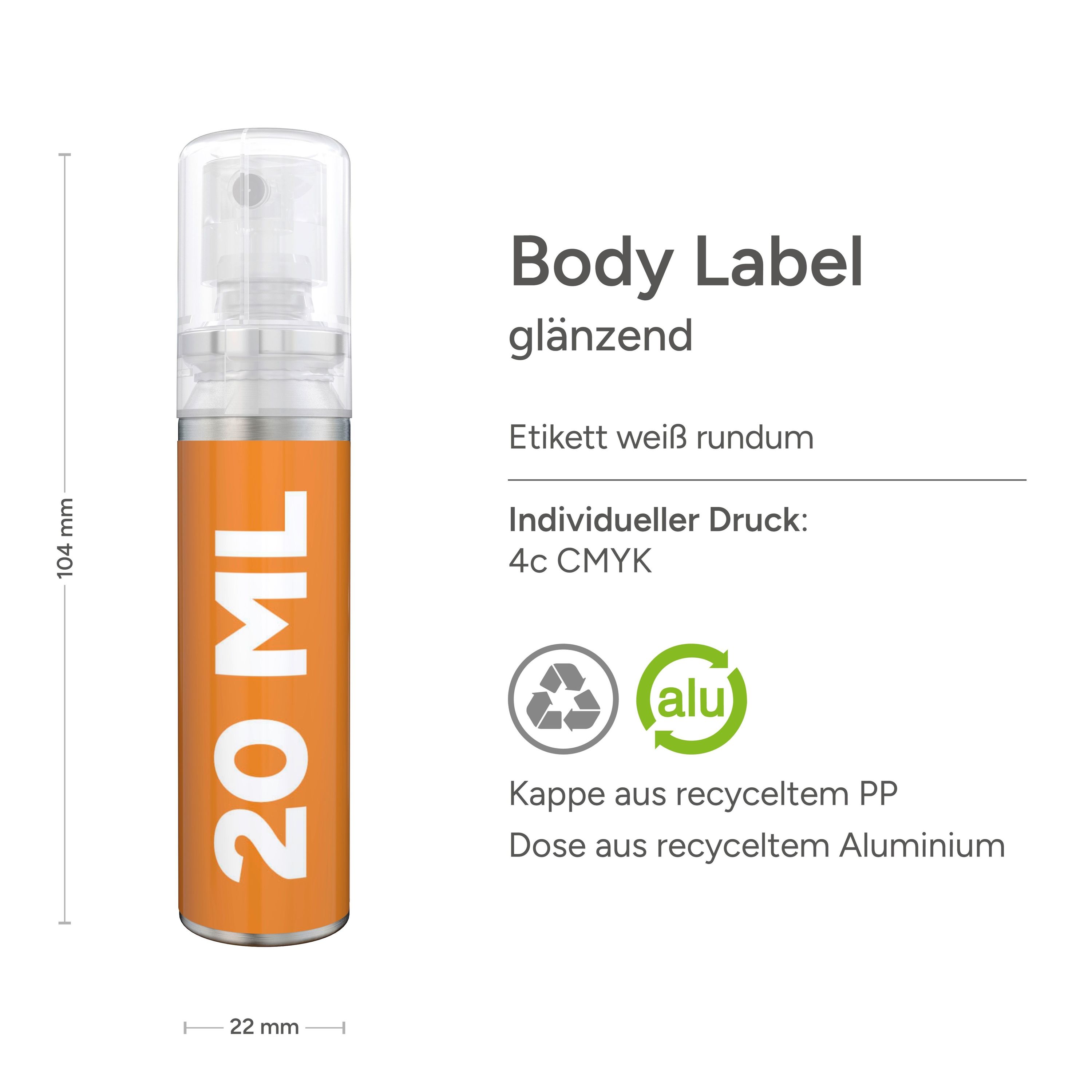 20 ml Spray Handreinigungsspray (alk.) Body Label-983