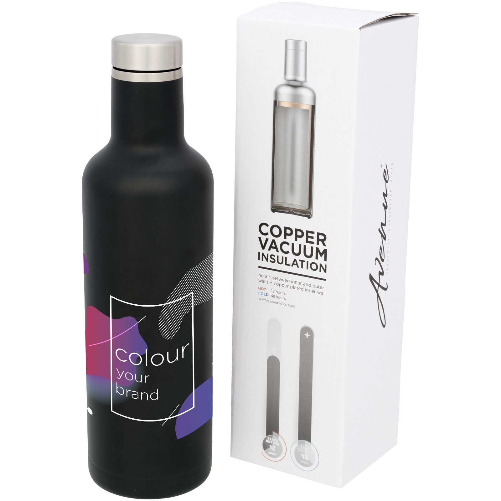 Pinto 750 ml Kupfer-Vakuum Isolierflasche - schwarz-578