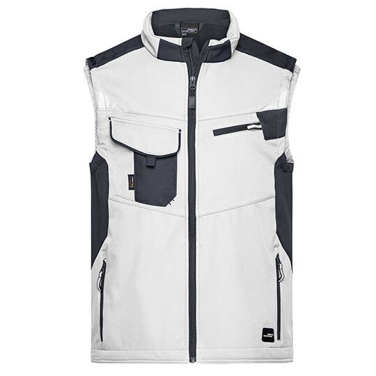 Workwear Softshell Vest -STRONG- für Herren - white - carbon-753