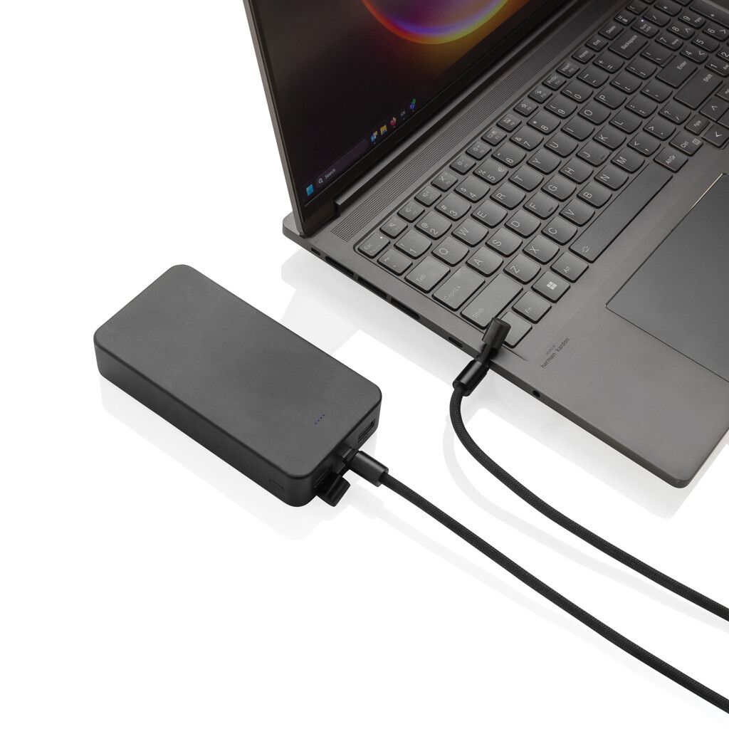 LoopAmp verstellbares 160cm 60W Telefonkabel aus RCS rPET - schwarz-87