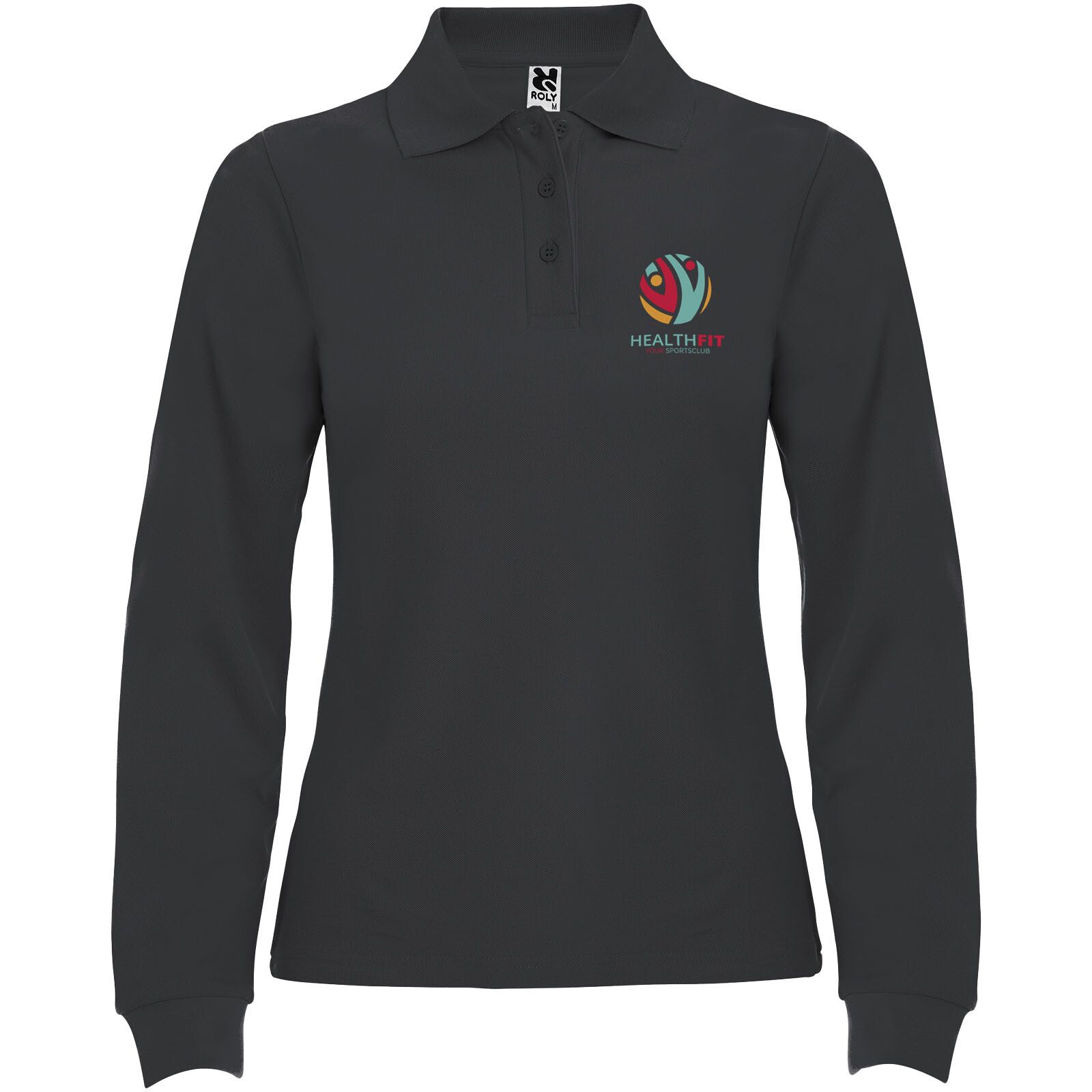 Estrella Langarm Poloshirt für Damen - dunkelblei - 3XL-199