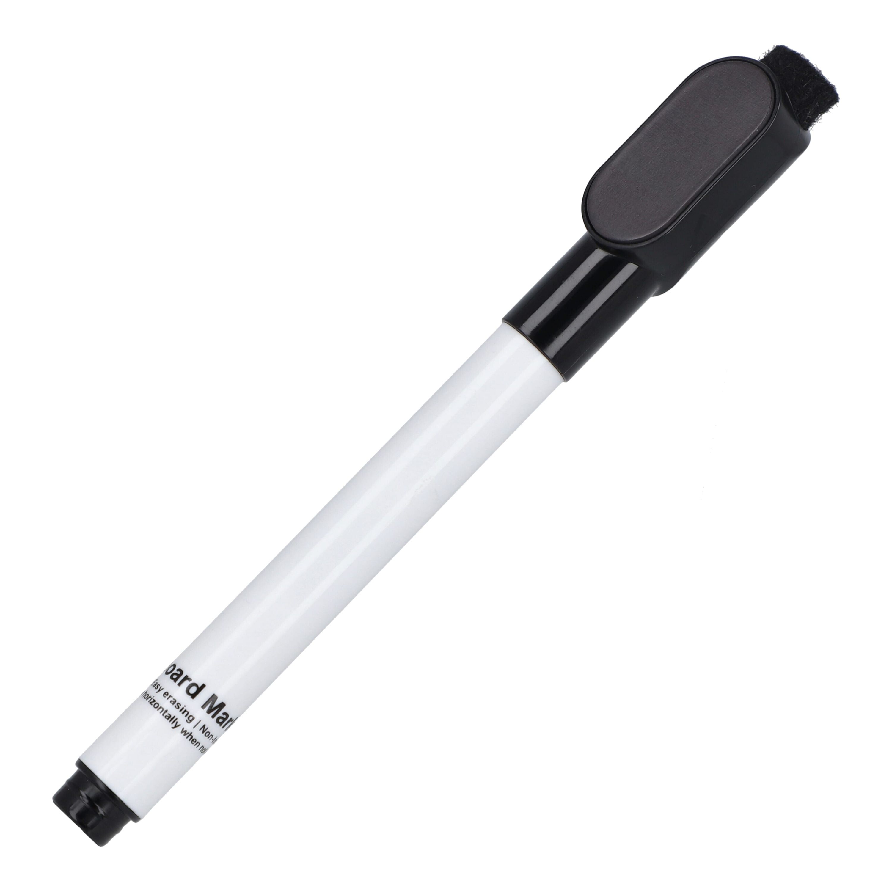 Whiteboard-Marker mit Magnet und Wischer - schwarz-611